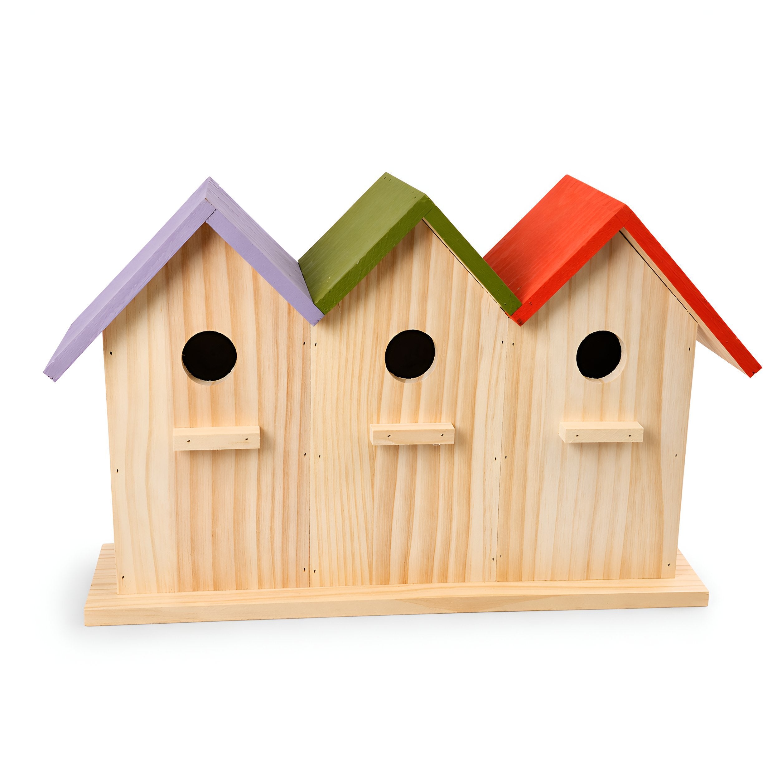 Nisthaus Vogelhaus aus Holz Birdy 3er Reihenhaus Nistkasten für Meisen Gartenvögel