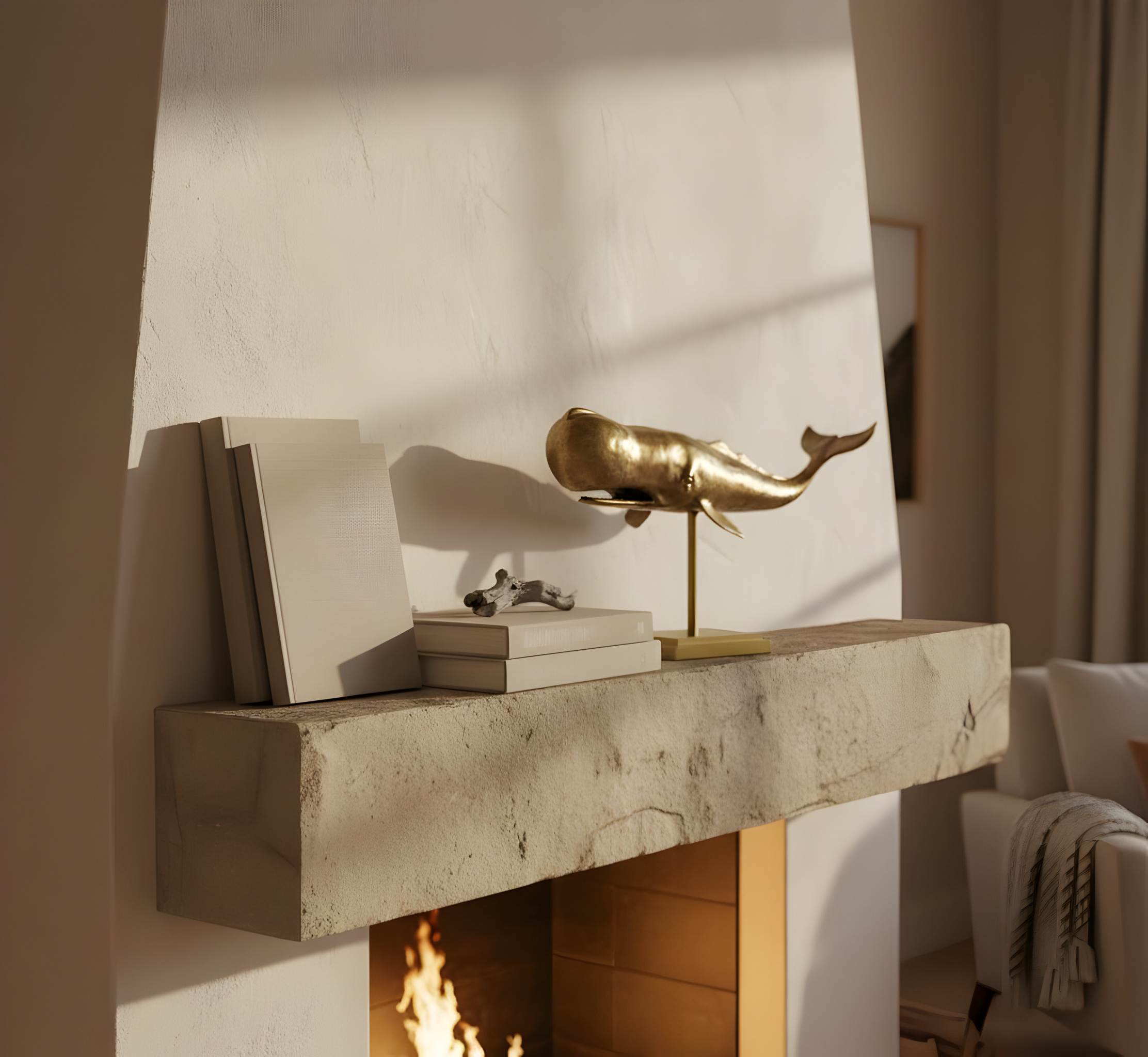 Pottwal Figur Wal Deko in Gold als hochwertige maritime Deko für Wohnzimmer & Büro