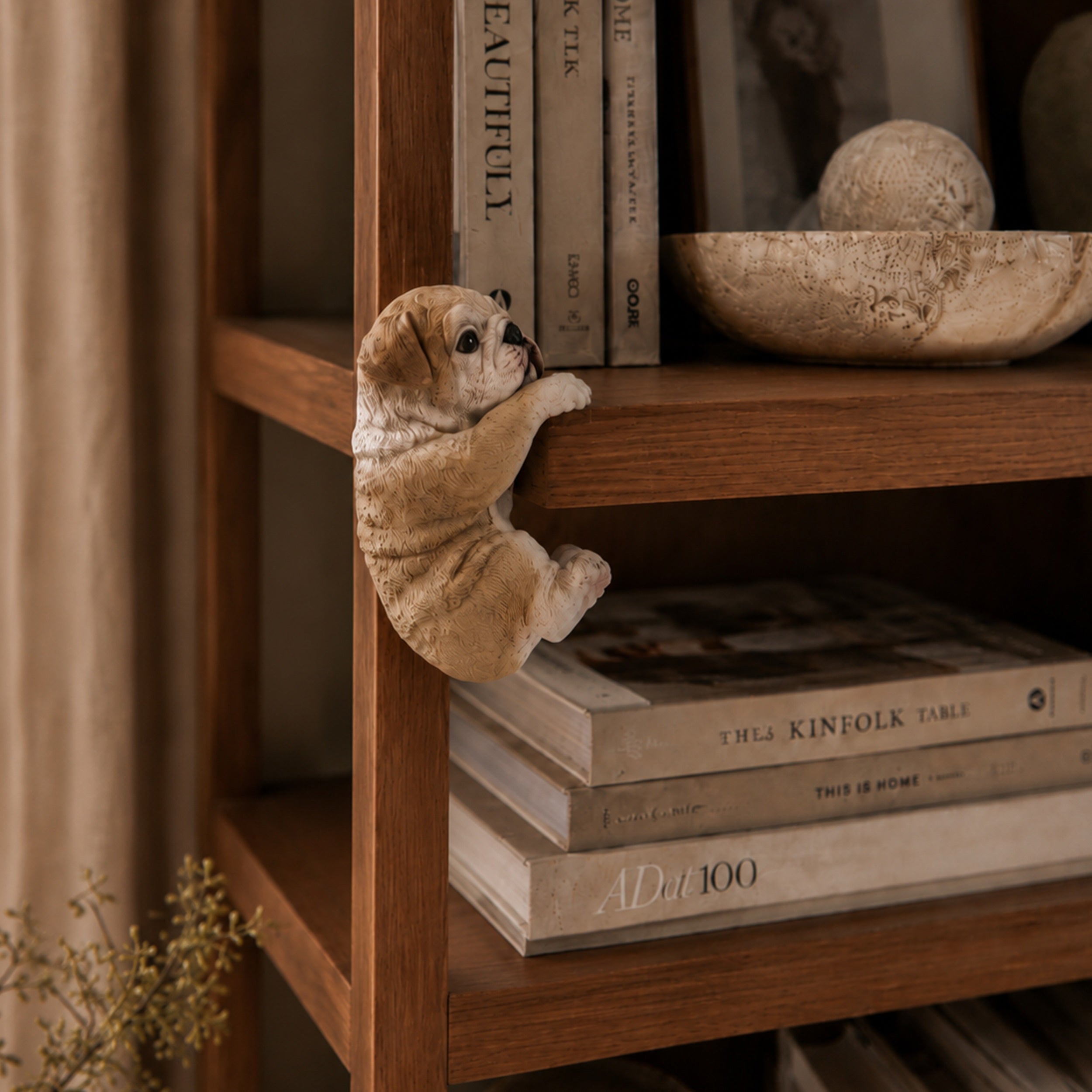 Bulldogge Figur zum Hängen Hundefigur für Blumentopf Zaun & Regal