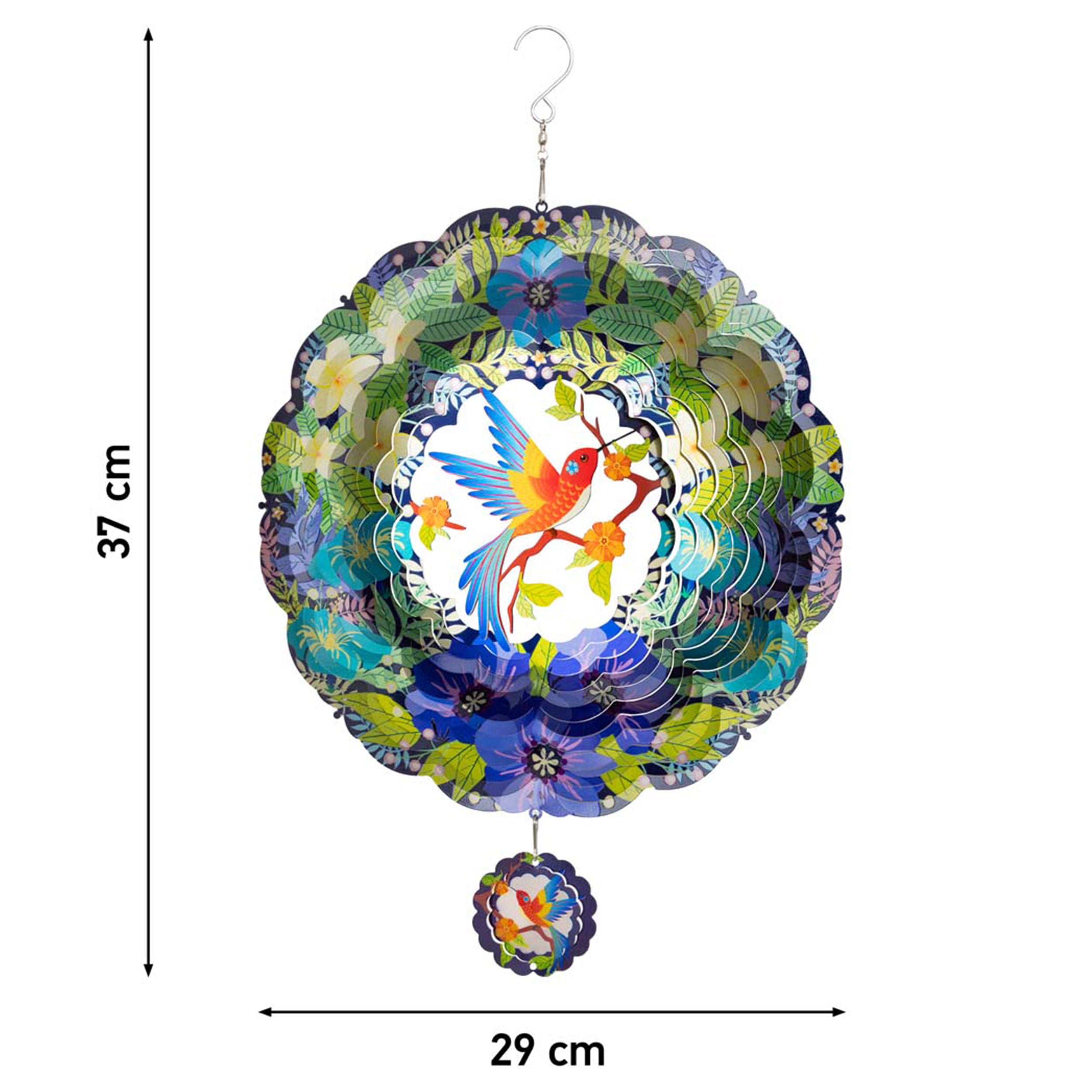 HS's Creation Windspiel Kinetisch - Ø30,5 Cm, Edelstahl Vergoldet, Mit Drehbarem Haken, Für Garten & Terrasse