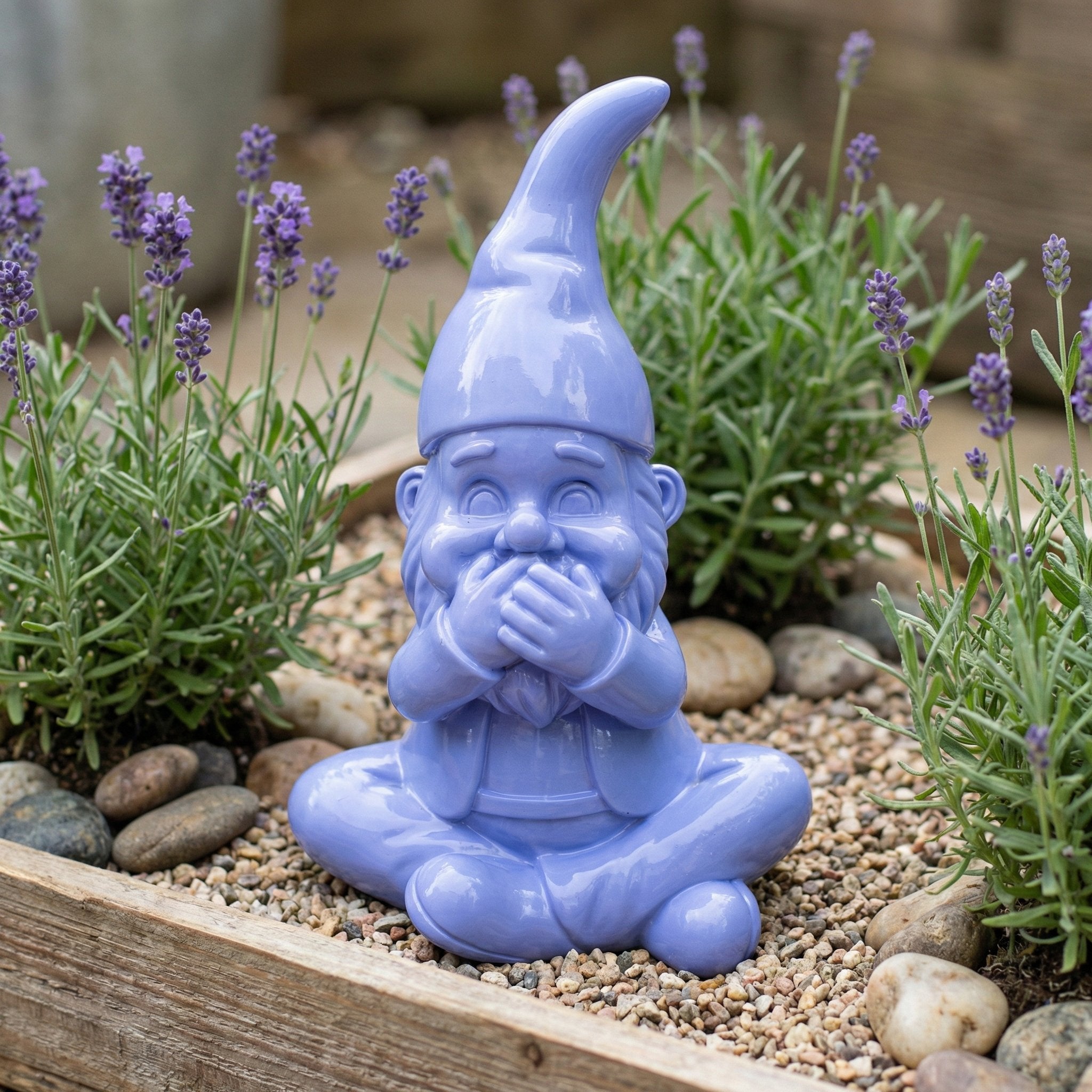 Gartenzwerg nichts sagen -GartenPoser- Zwerg Deko in Pastell Hochglanz 2 Größen 6 Farben (MutePoser)