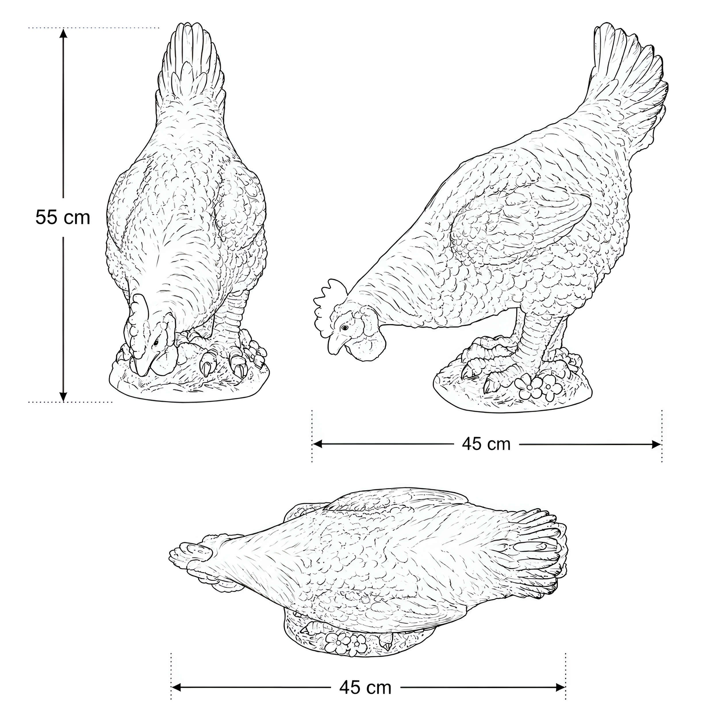 Deko Huhn groß Deko Hühner für draußen Gartendeko Hühner lebensechte Deko Henne
