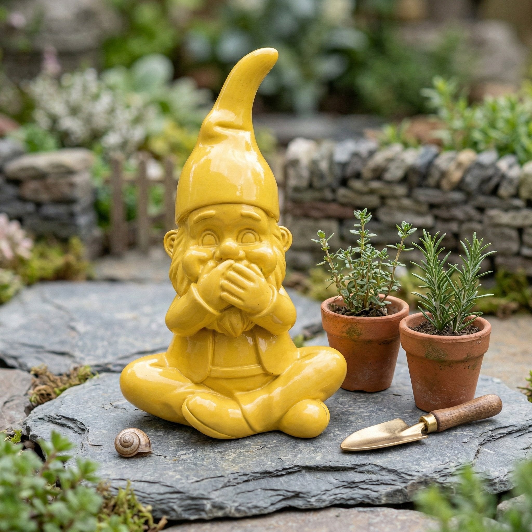 Gartenzwerg nichts sagen -GartenPoser- Zwerg Deko in Pastell Hochglanz 2 Größen 6 Farben (MutePoser)