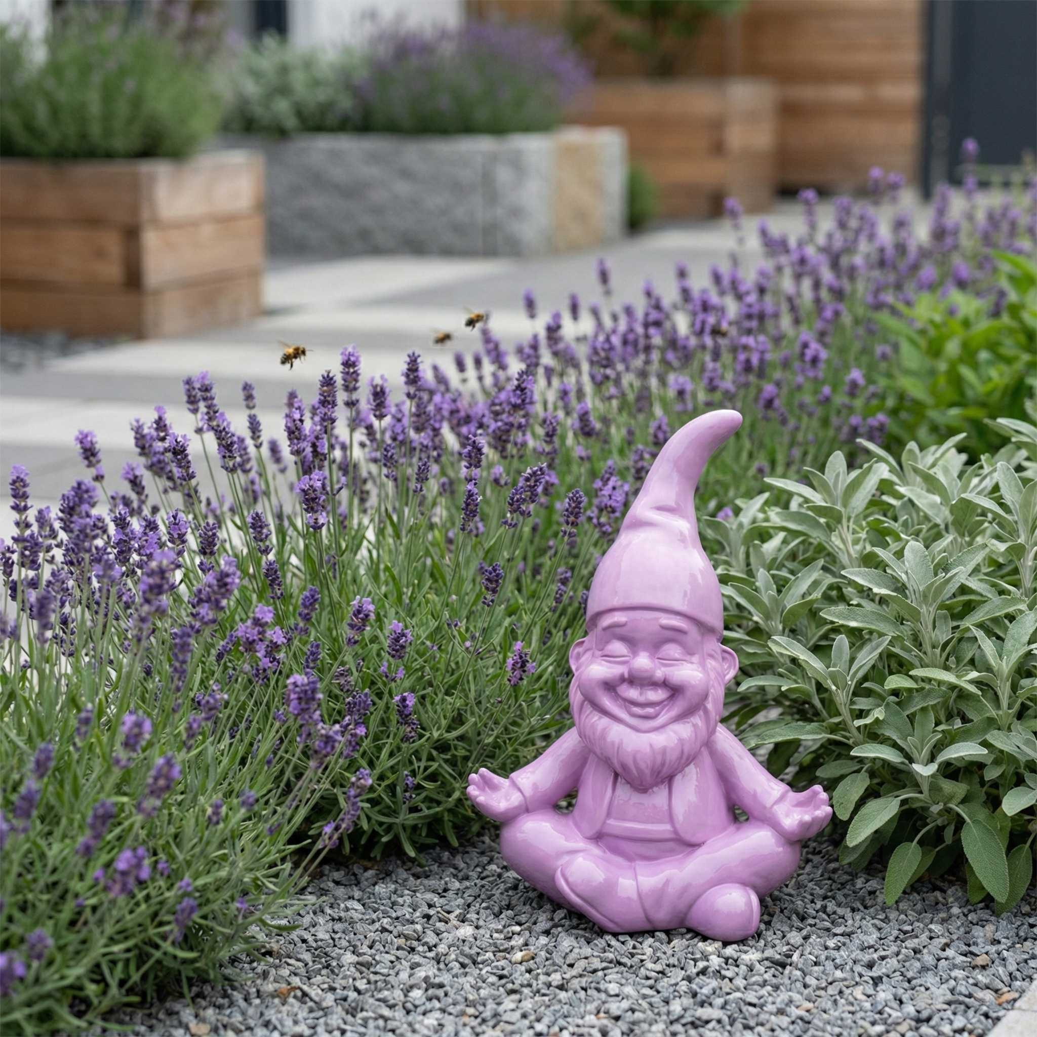 Yoga Gartenzwerg -GartenPoser- Zwerg Deko in Pastell Hochglanz 2 Größen 6 Farben (ZenPoser)