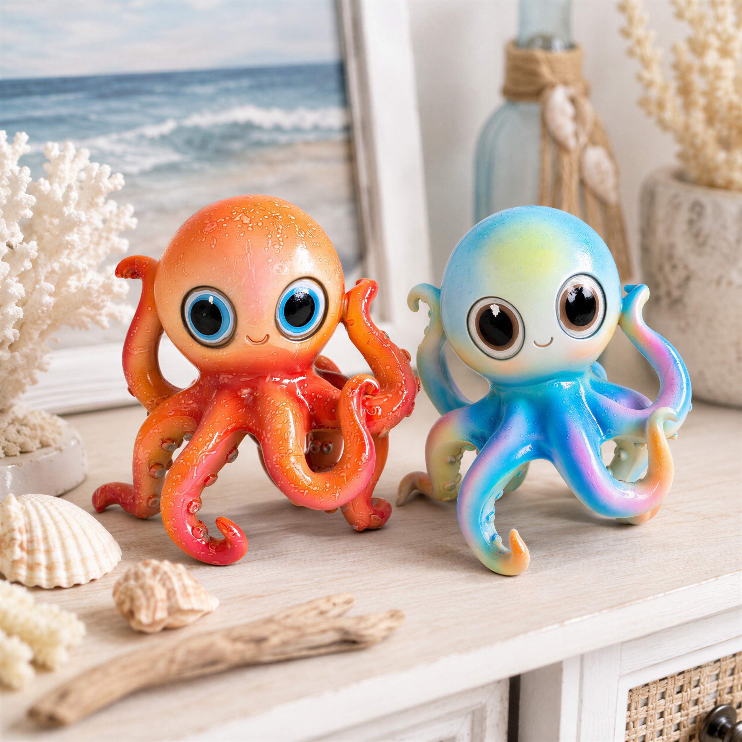 GlossiBande Oktopus Figur glänzend Deko Oktopus Krake in 2 Größen und Farben