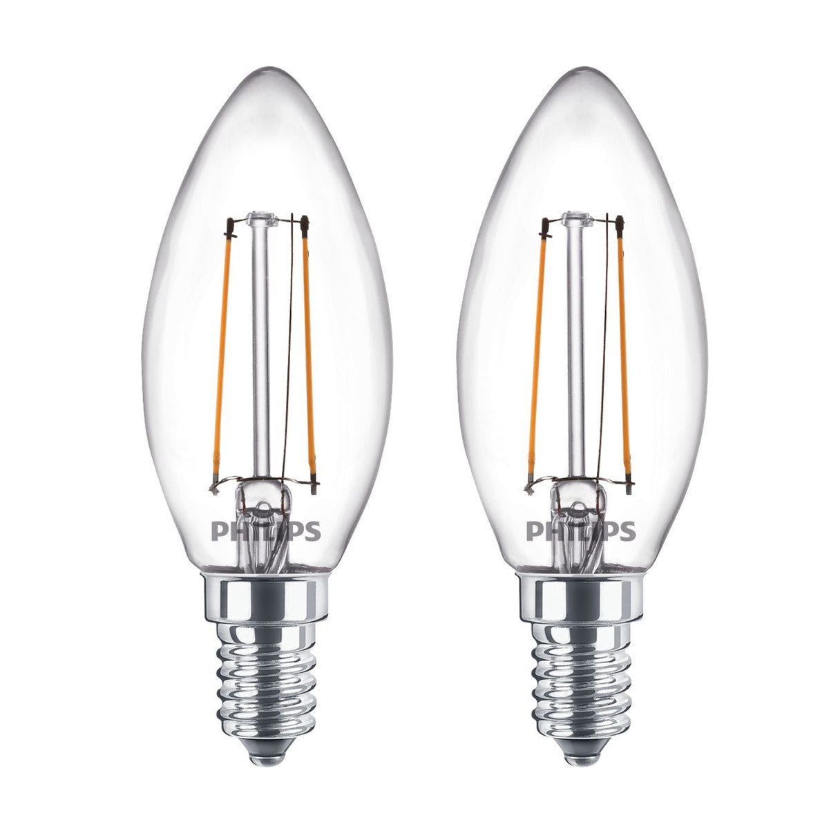 Philips LED Leuchtmittel 2W (25W) warmweiß E14 2er-Pack [Energieklasse E]