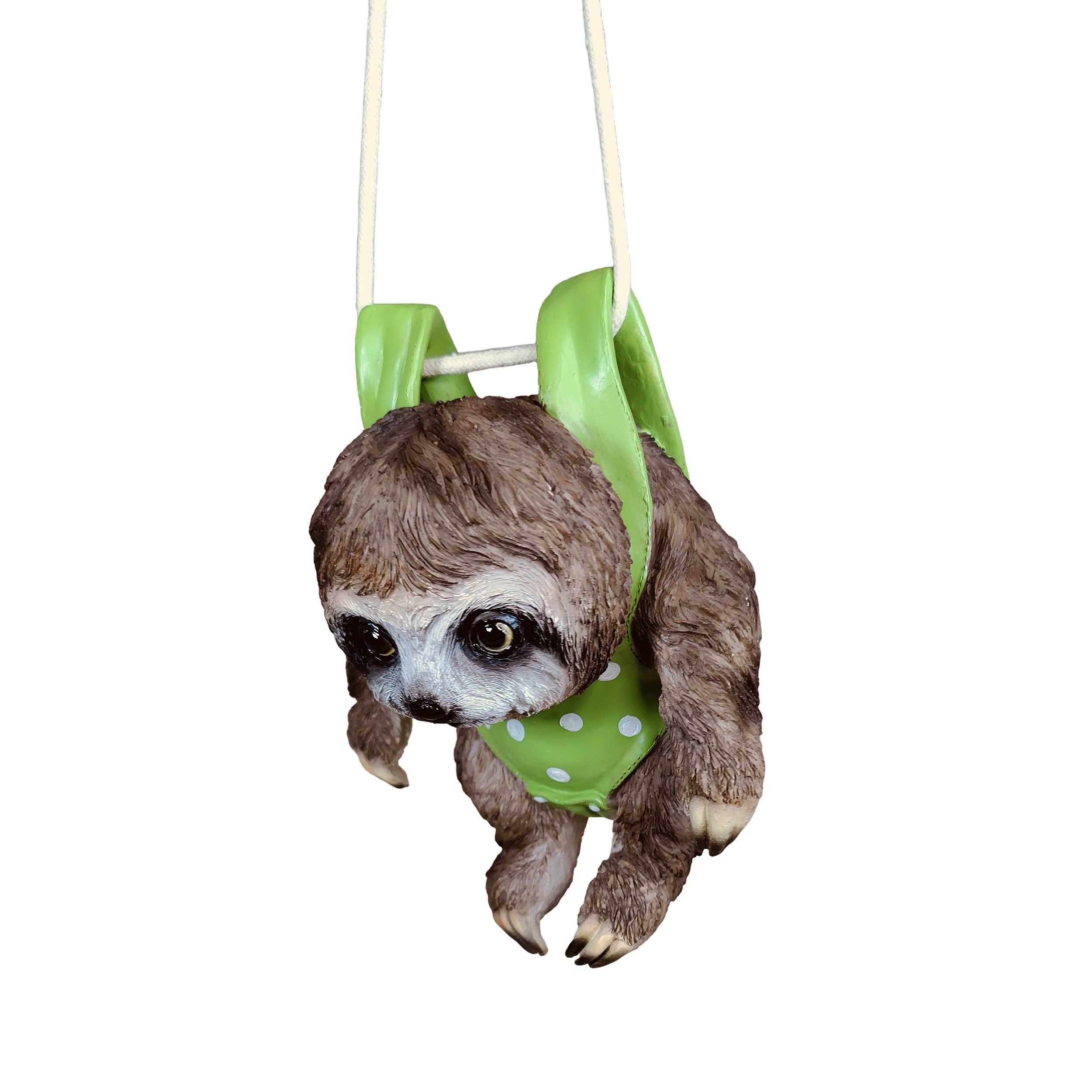 Faultier Figur hängend – Faultier Deko als lustige Gartenfigur zum Aufhängen in Gelb, Rosa oder Grün