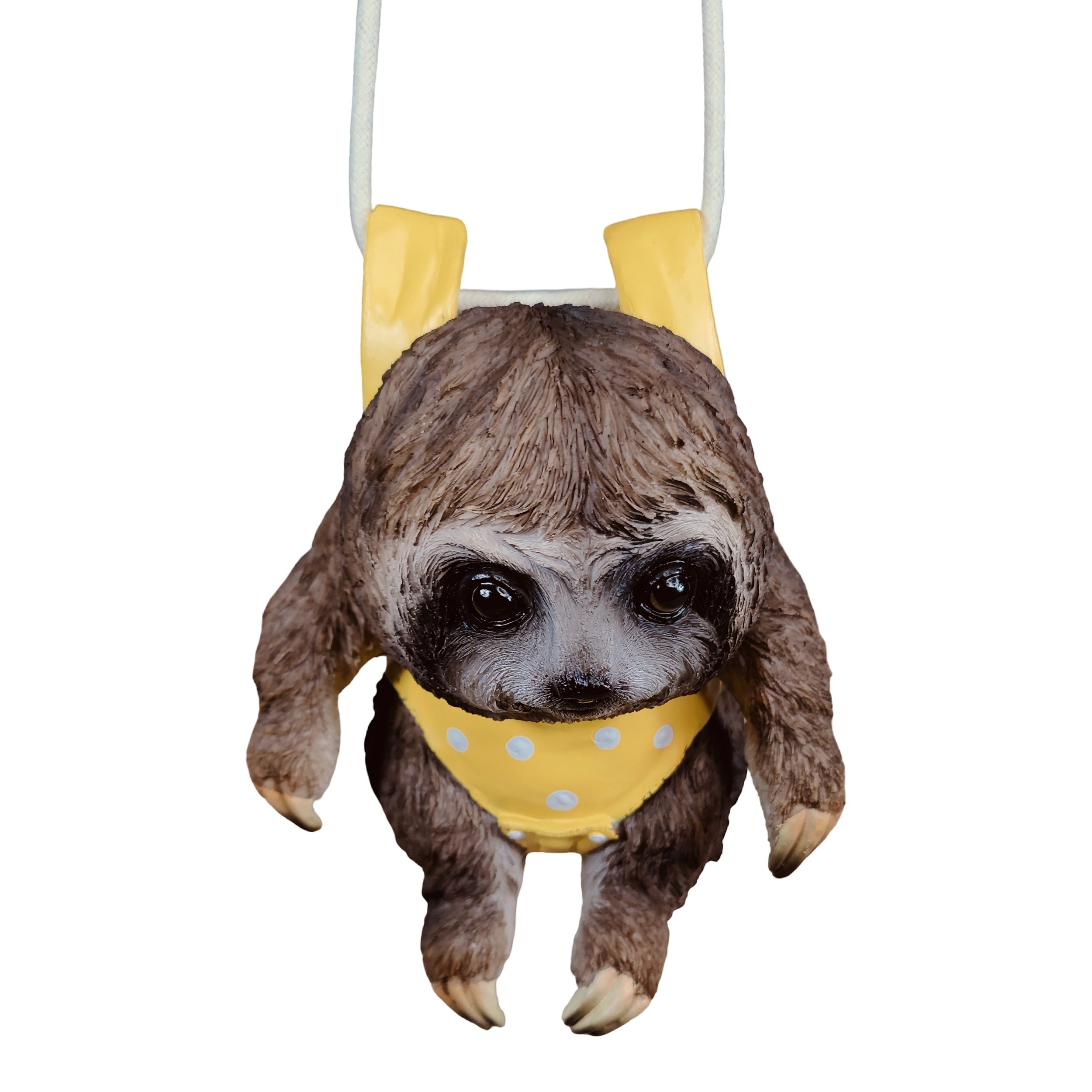 Faultier Figur hängend – Faultier Deko als lustige Gartenfigur zum Aufhängen in Gelb, Rosa oder Grün