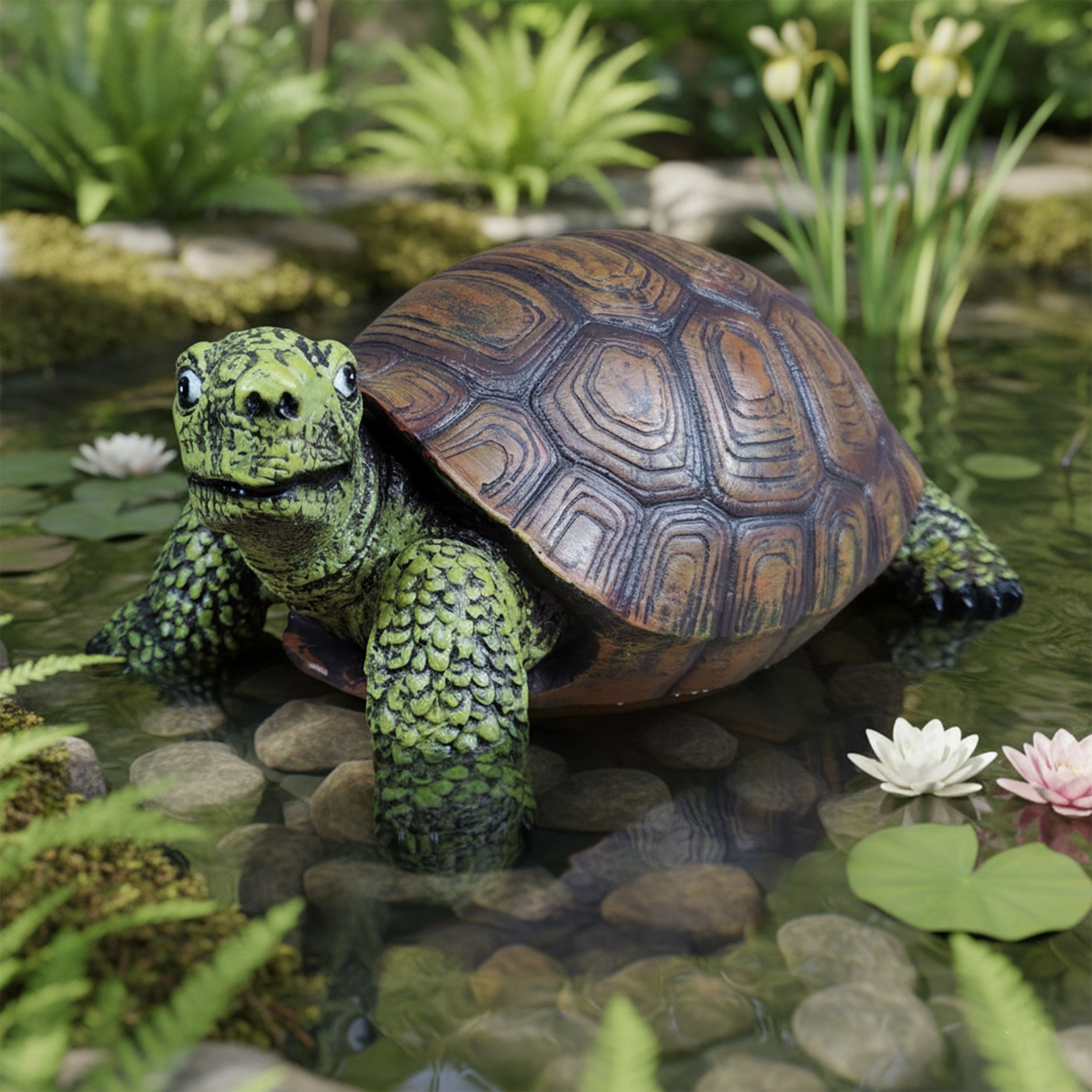 Schildkröte Figur – realistische Gartenfigur Schildkröte groß & klein, handbemalt