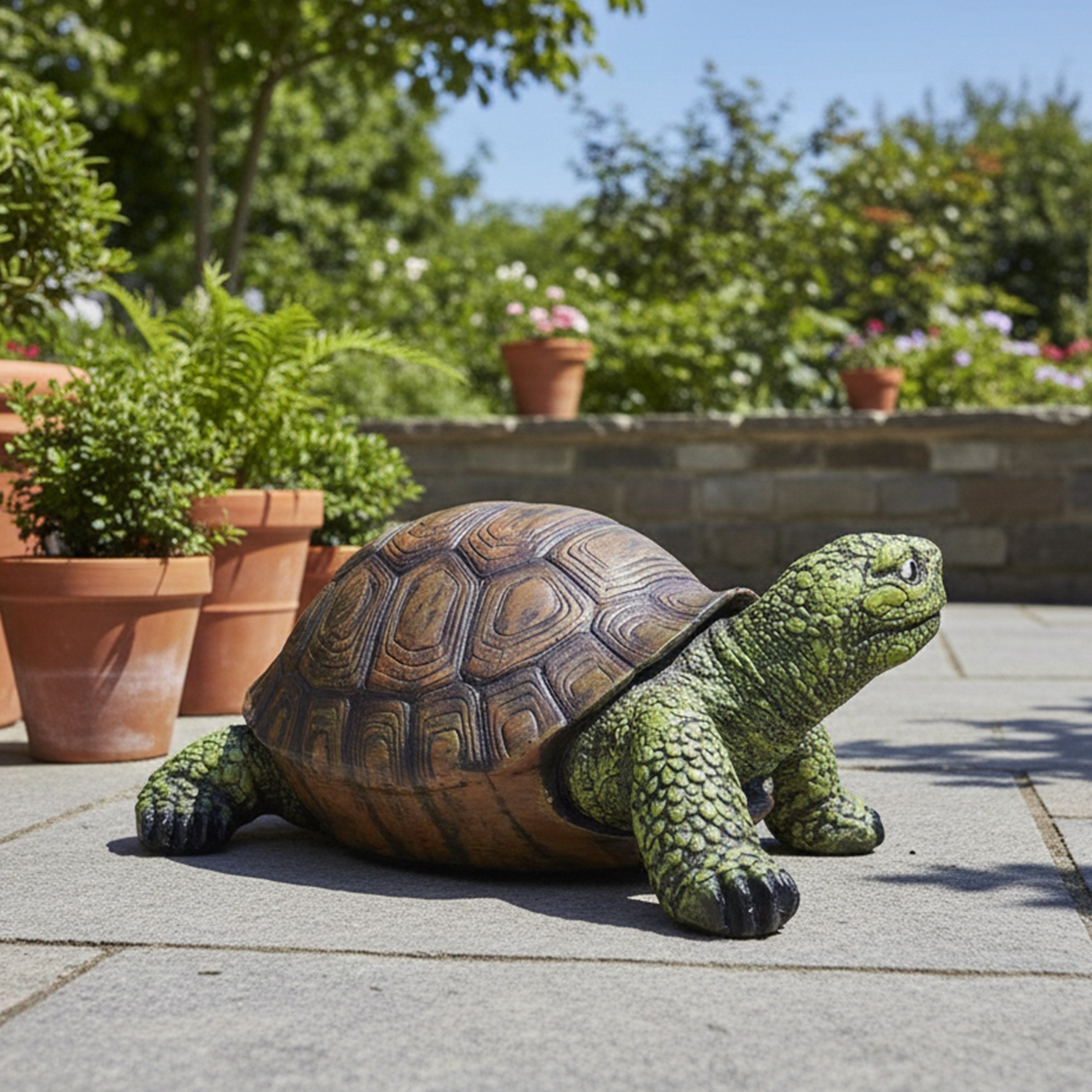 Schildkröte Figur – realistische Gartenfigur Schildkröte groß & klein, handbemalt