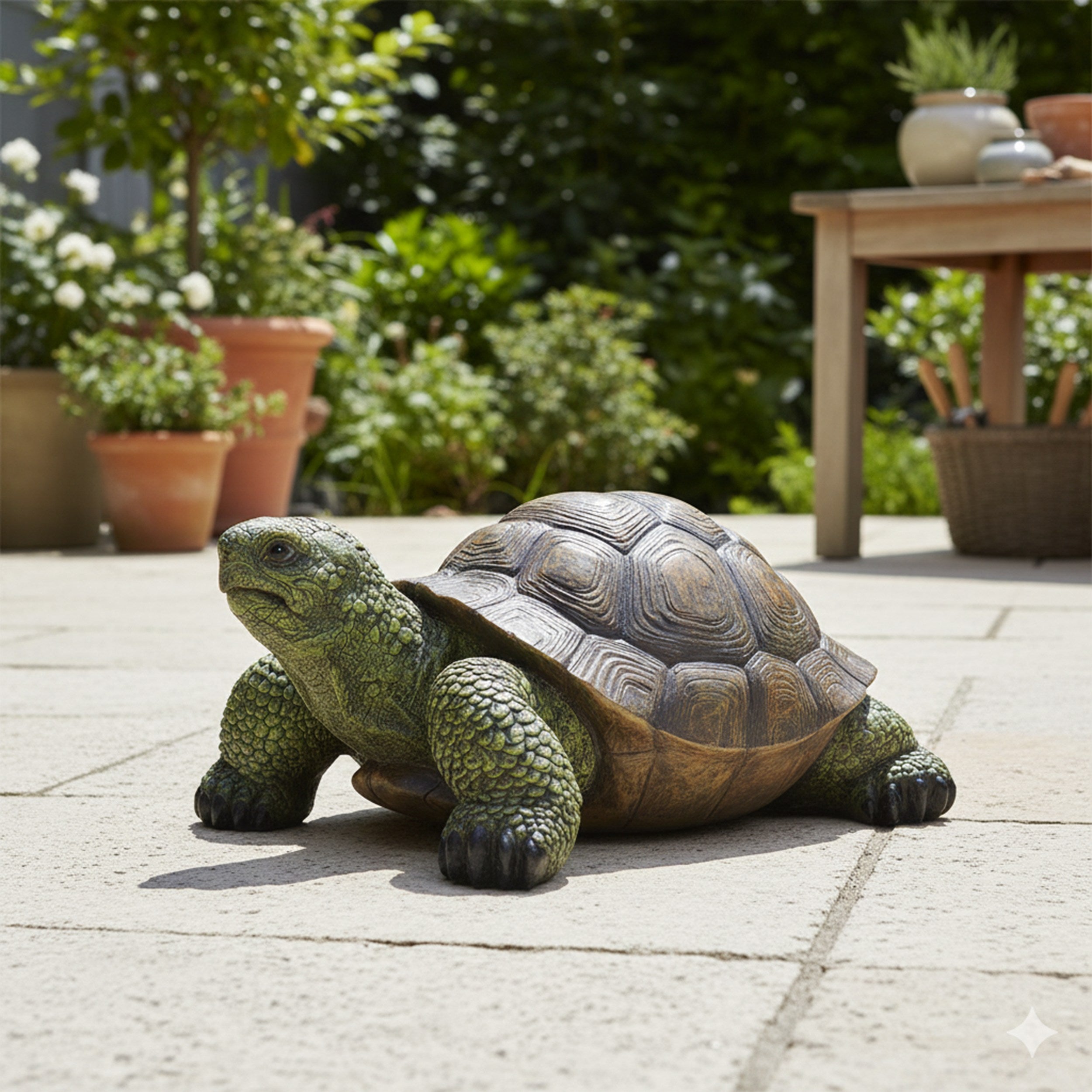 Schildkröte Figur – realistische Gartenfigur Schildkröte groß & klein, handbemalt