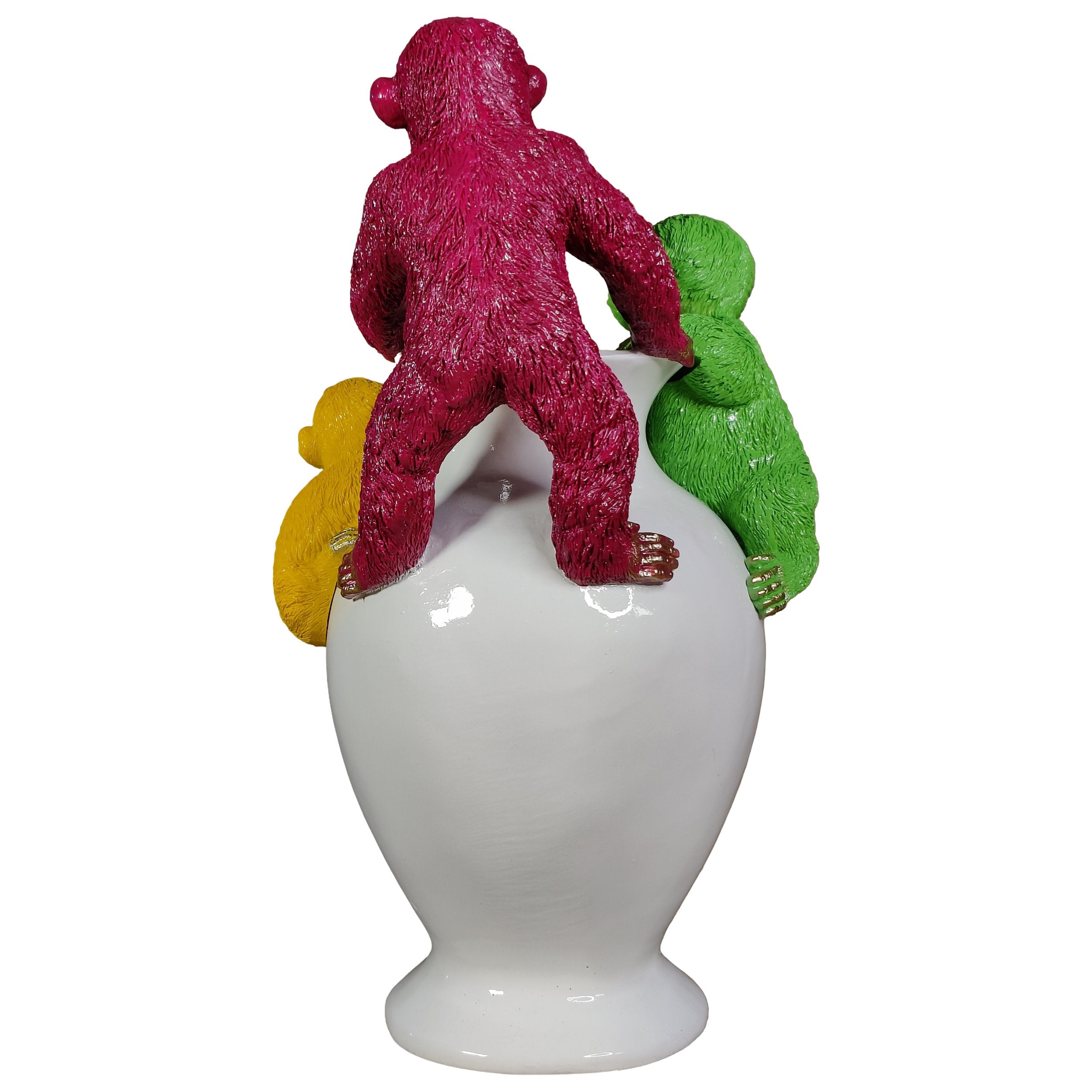 Kunstblumen Vase Deko Vase modern – Designer Vasen mit Tieren Papagei Affe Echse Tischdeko Vase bunt
