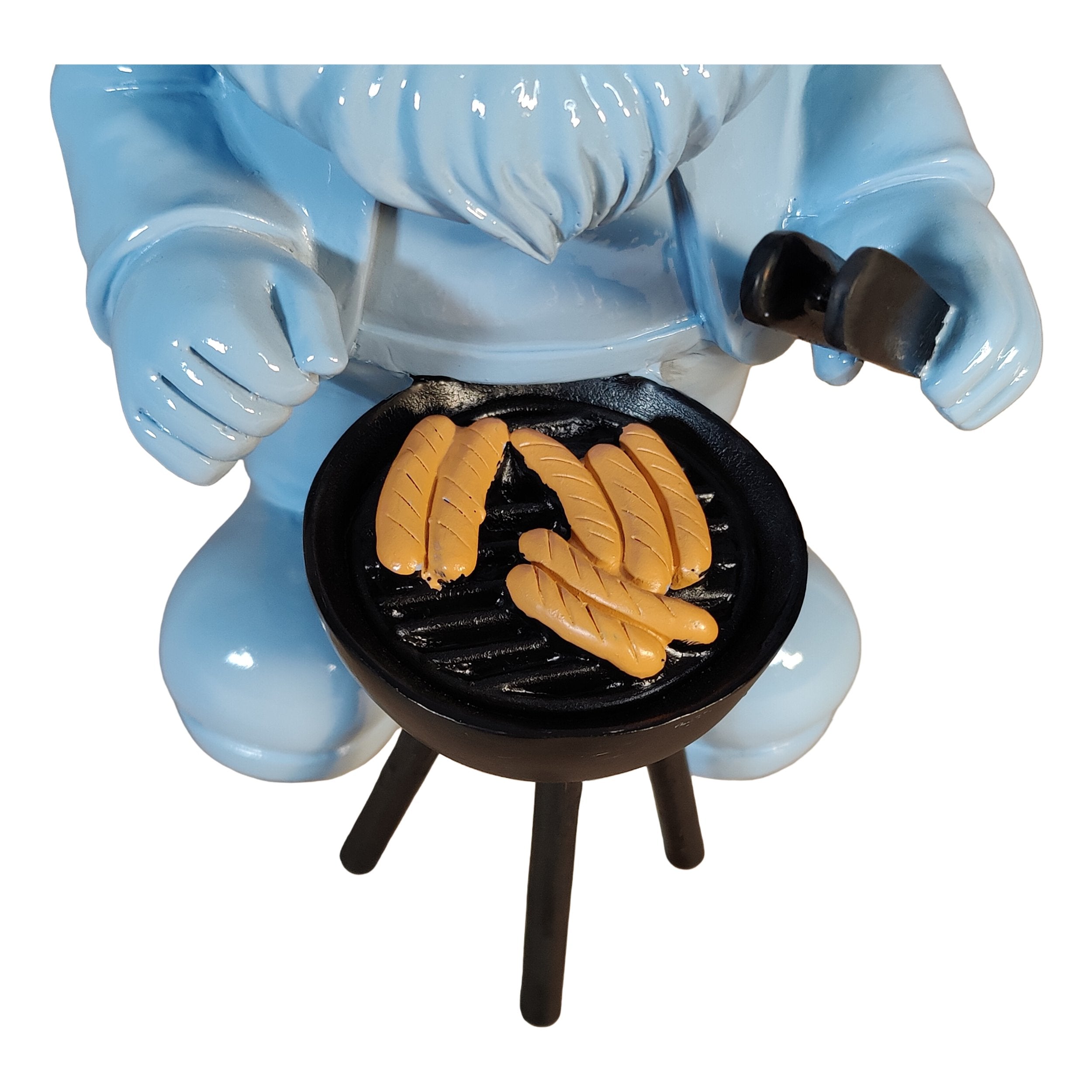 Gartenzwerg am Grill -GartenPoser- Zwerg Deko in Pastell Hochglanz 2 Größen 6 Farben (GrillPoser)