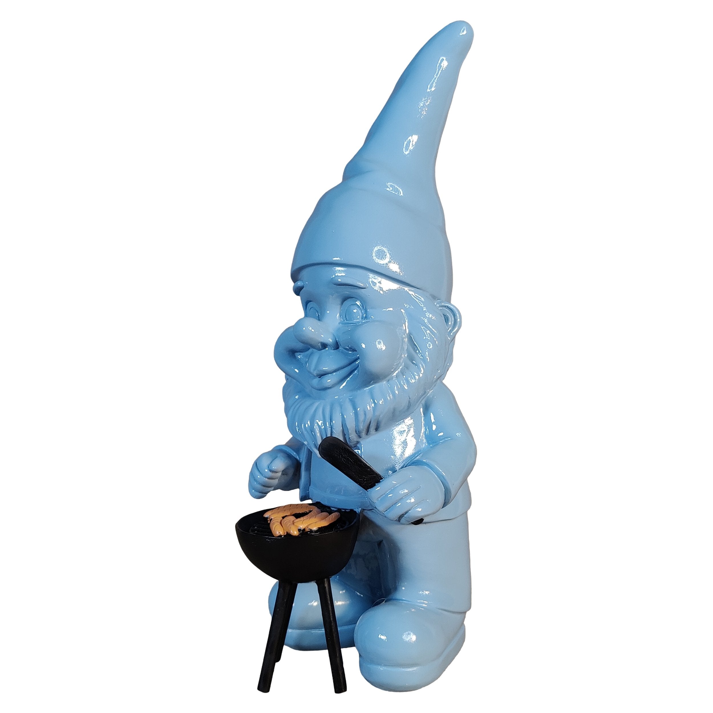 Gartenzwerg am Grill -GartenPoser- Zwerg Deko in Pastell Hochglanz 2 Größen 6 Farben (GrillPoser)