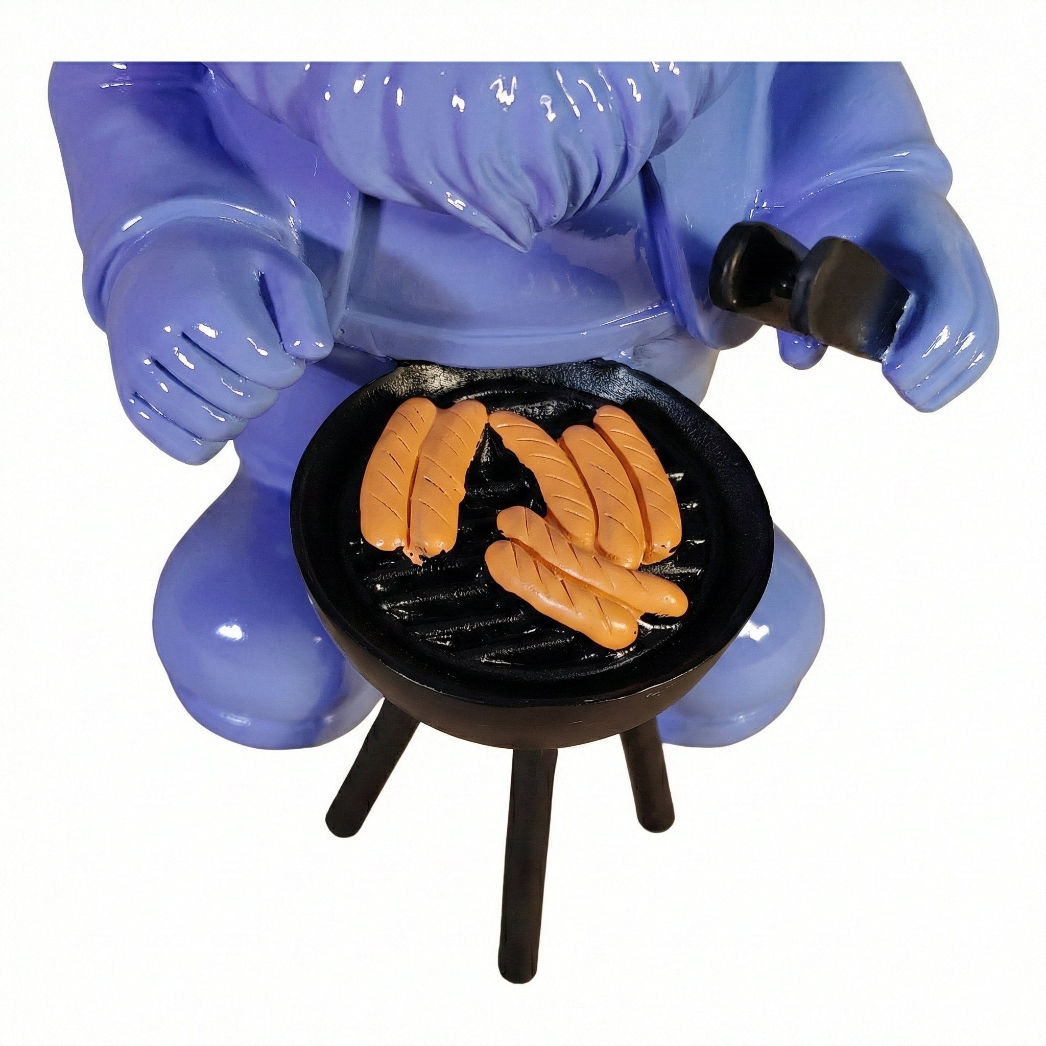 Gartenzwerg am Grill -GartenPoser- Zwerg Deko in Pastell Hochglanz 2 Größen 6 Farben (GrillPoser)