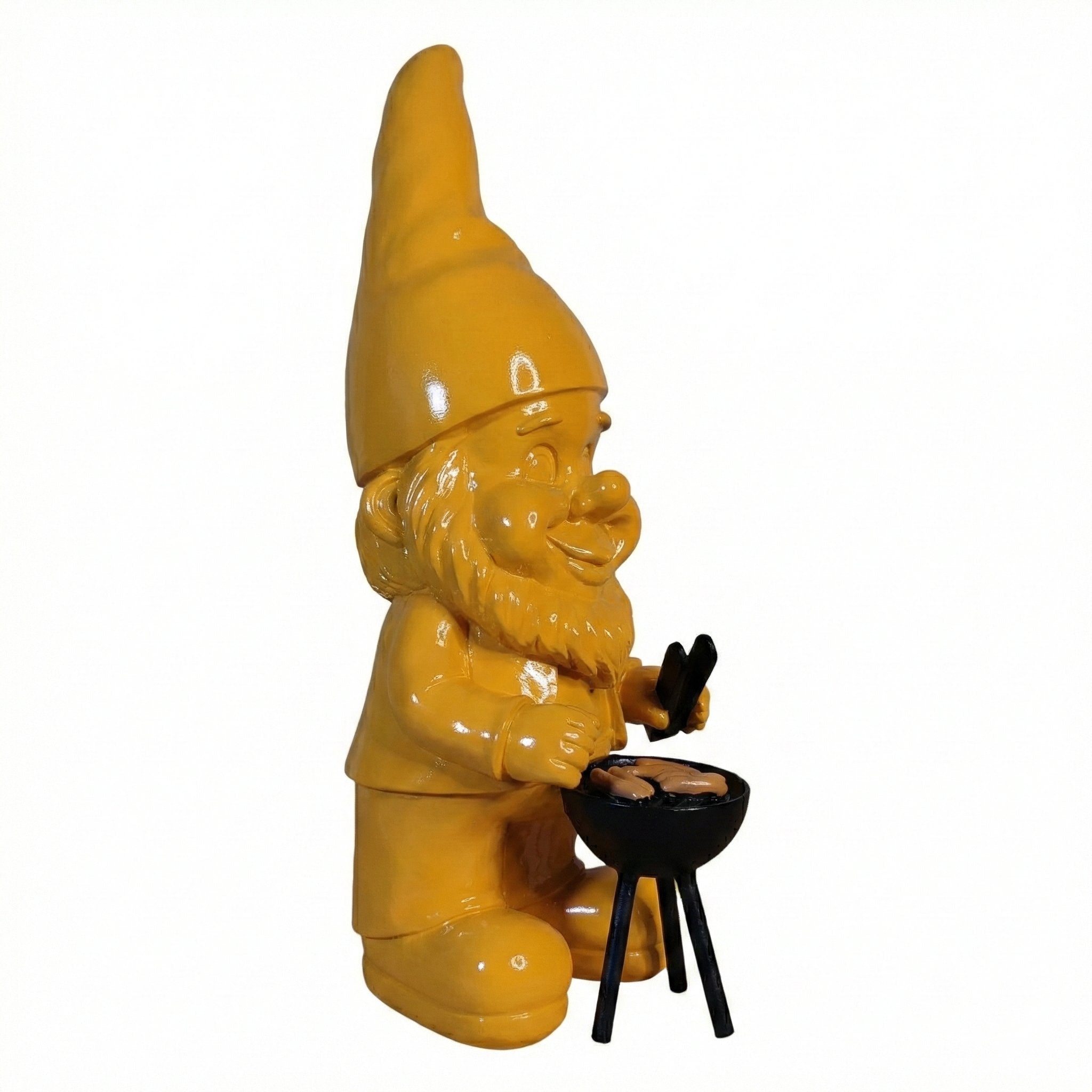 Gartenzwerg am Grill -GartenPoser- Zwerg Deko in Pastell Hochglanz 2 Größen 6 Farben (GrillPoser)