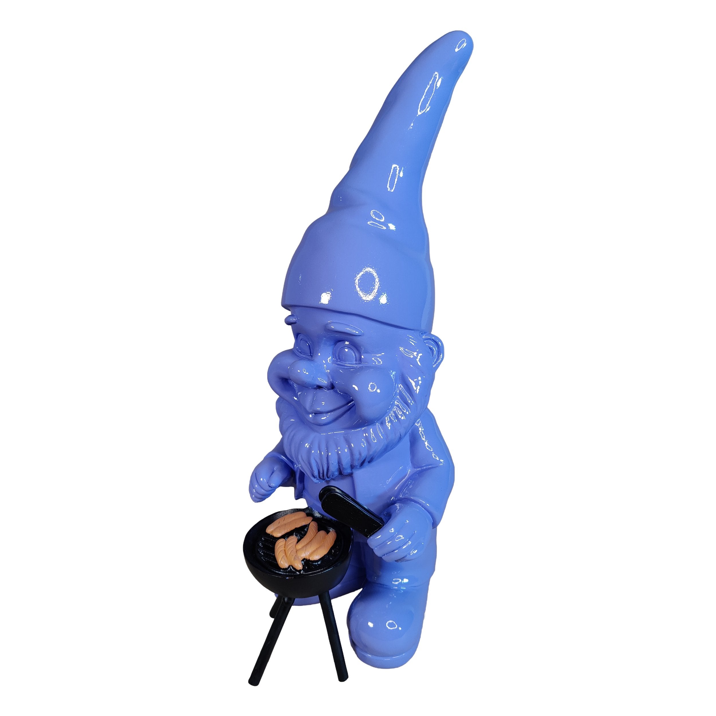 Gartenzwerg am Grill -GartenPoser- Zwerg Deko in Pastell Hochglanz 2 Größen 6 Farben (GrillPoser)