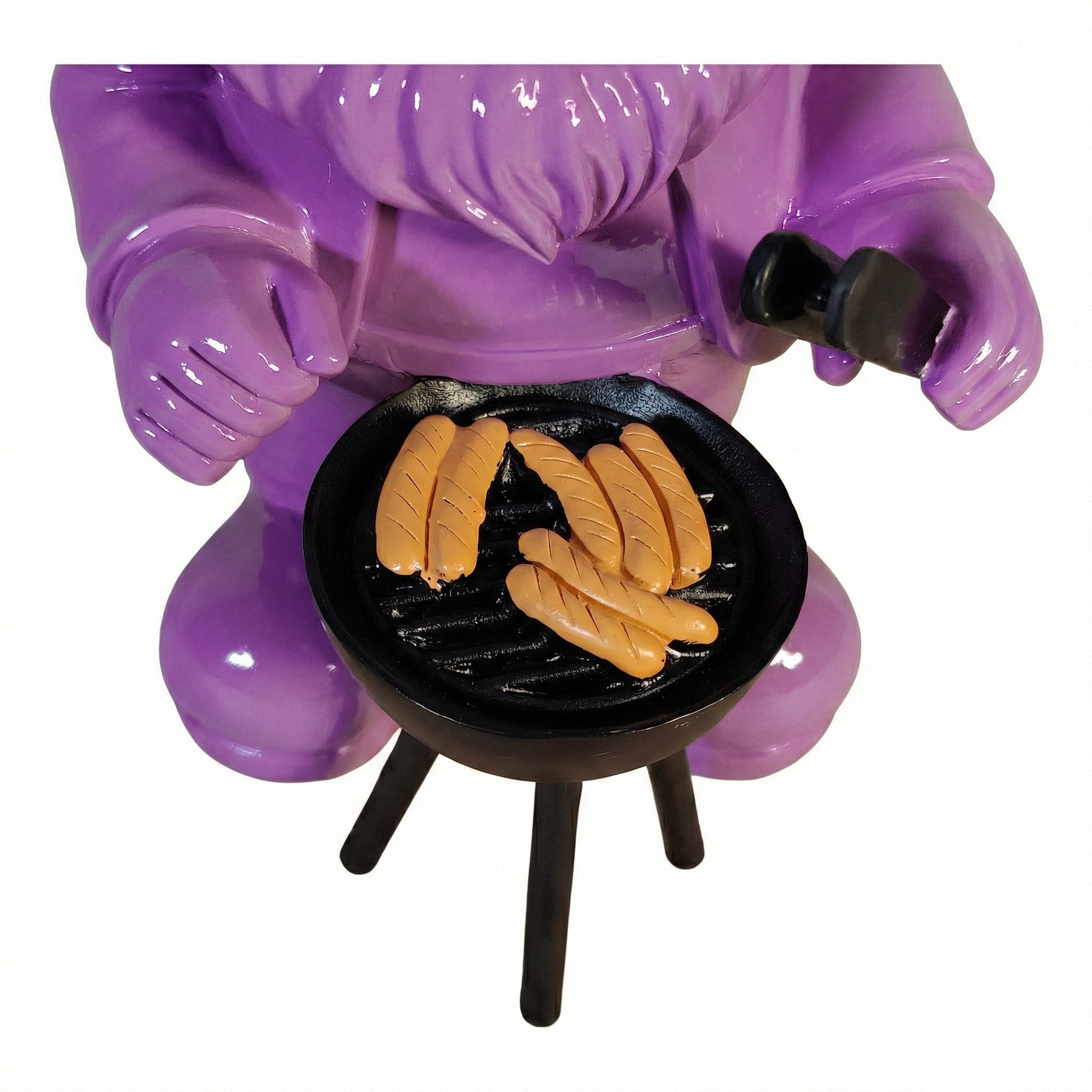 Gartenzwerg am Grill -GartenPoser- Zwerg Deko in Pastell Hochglanz 2 Größen 6 Farben (GrillPoser)