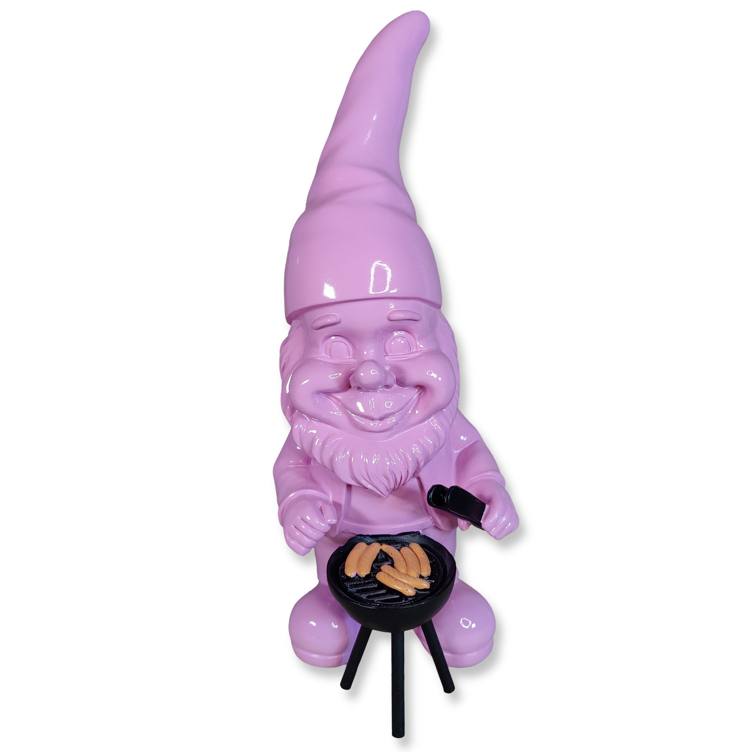Gartenzwerg am Grill -GartenPoser- Zwerg Deko in Pastell Hochglanz 2 Größen 6 Farben (GrillPoser)