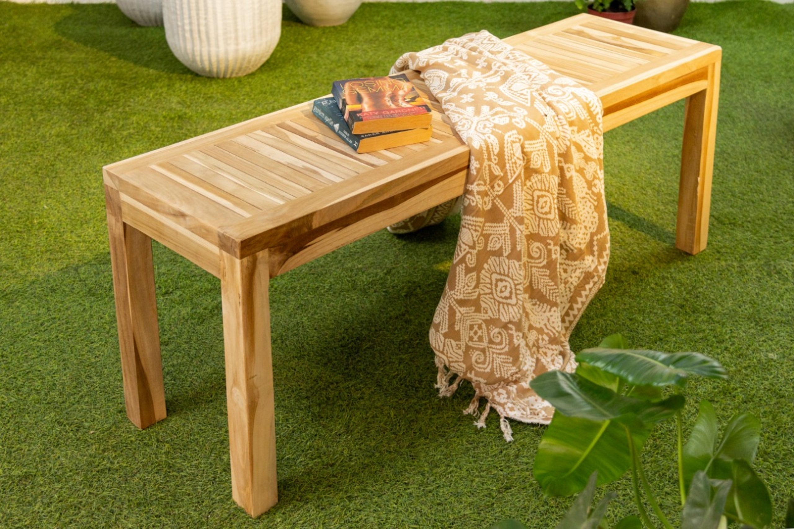 Bank BIARO Gartenbank Sitzbank Teakholz Garden Pleasure 2-Sitzer