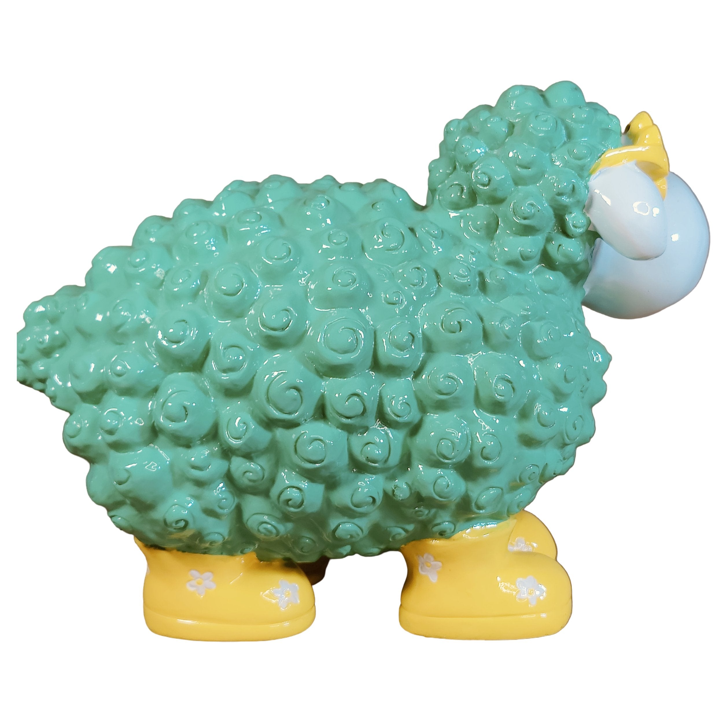 Schaf Figur mit Blumenbrille Deko Schaf Gartenfigur Schaf bunte Gartenschafe für Haus und Garten