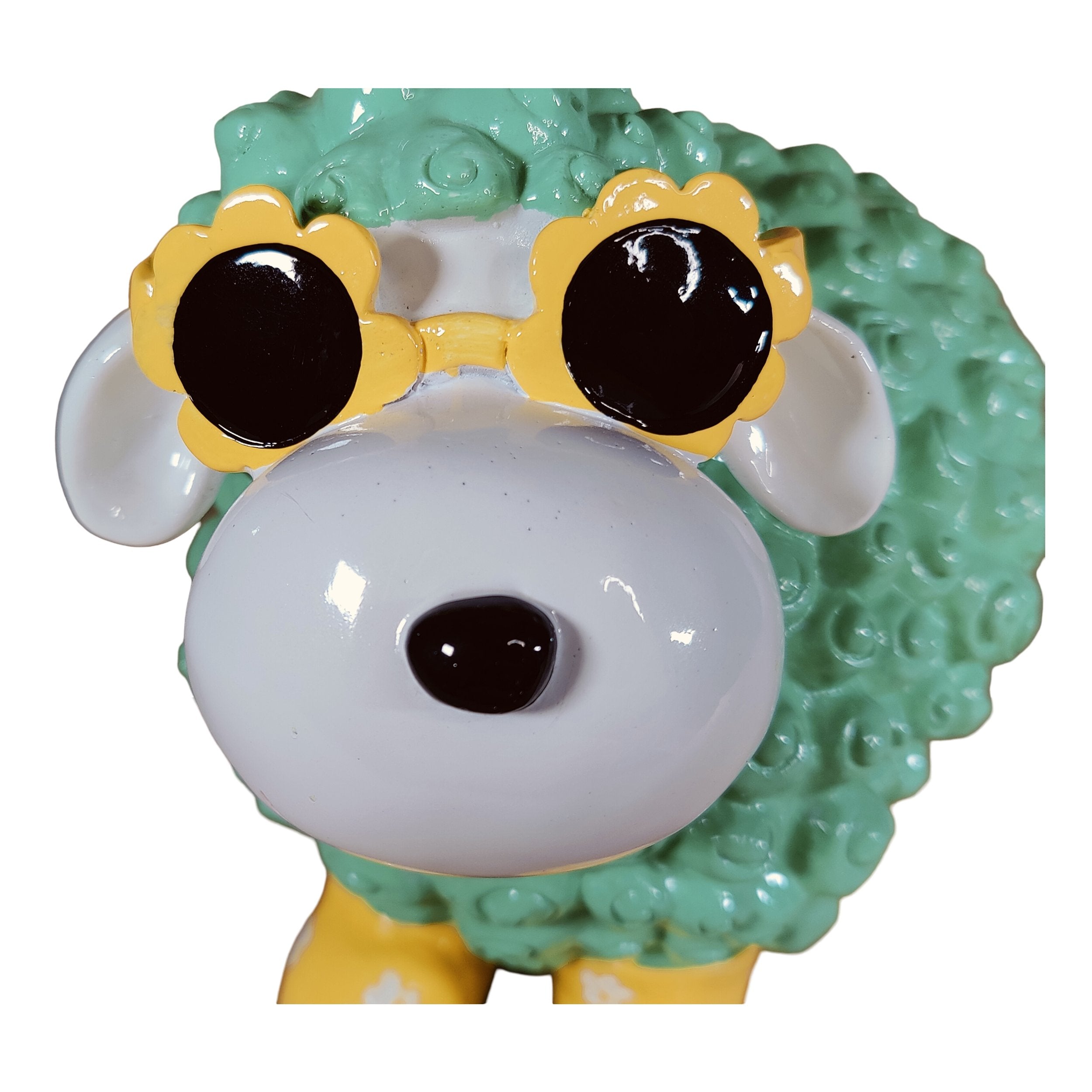 Schaf Figur mit Blumenbrille Deko Schaf Gartenfigur Schaf bunte Gartenschafe für Haus und Garten