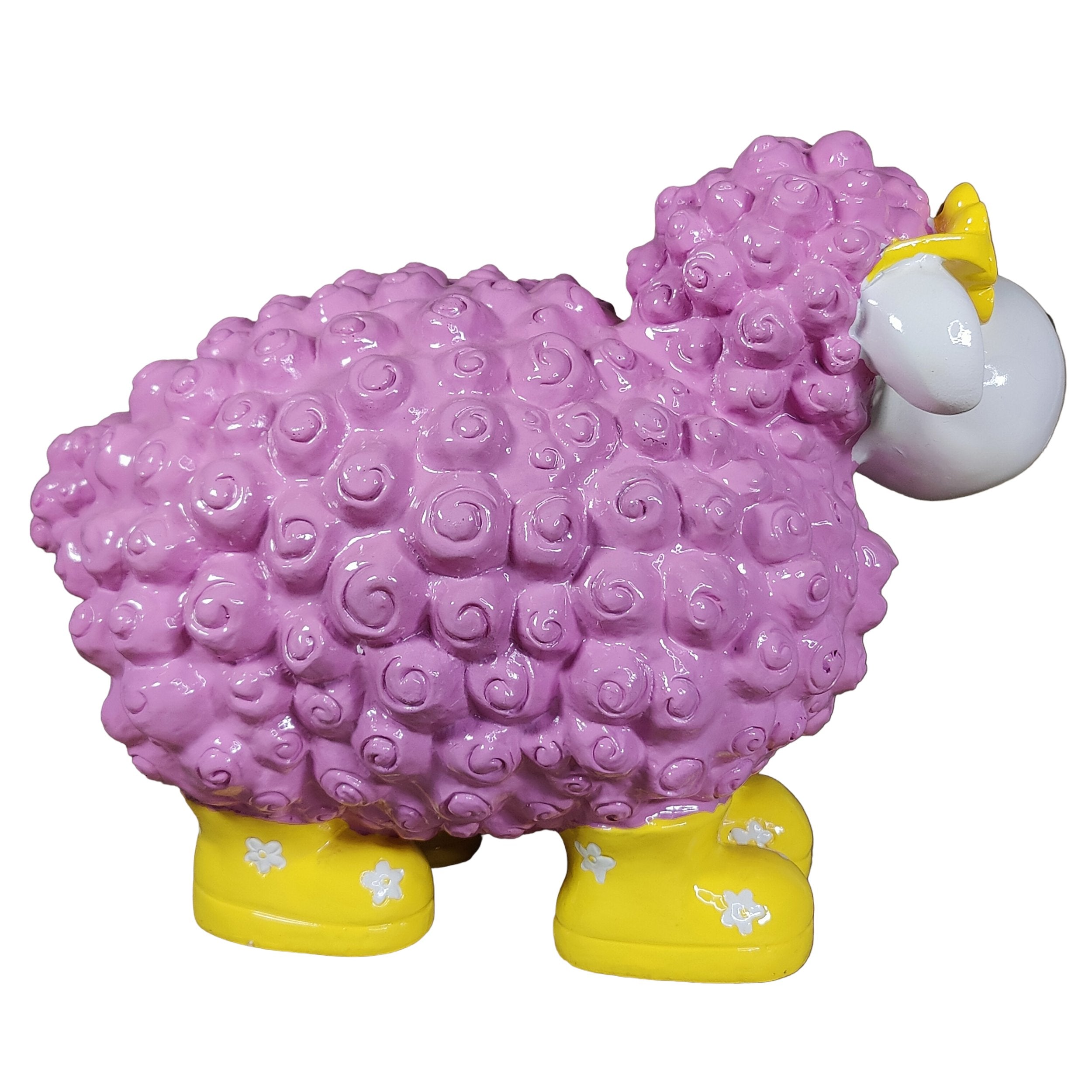 Schaf Figur mit Blumenbrille Deko Schaf Gartenfigur Schaf bunte Gartenschafe für Haus und Garten