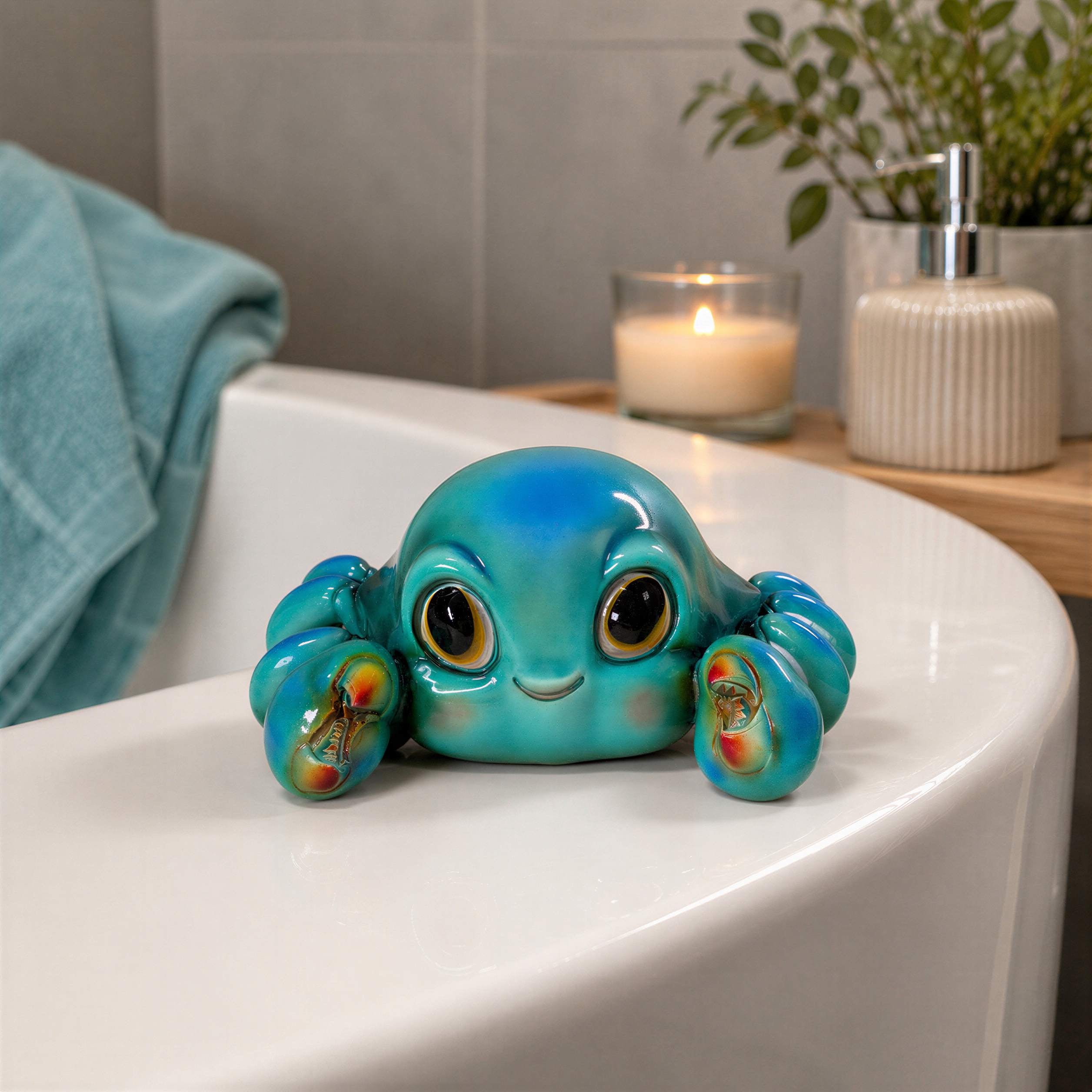 GlossiBande Krabbe Figur glänzend Deko Krabbe groß oder klein in Blau und Orange