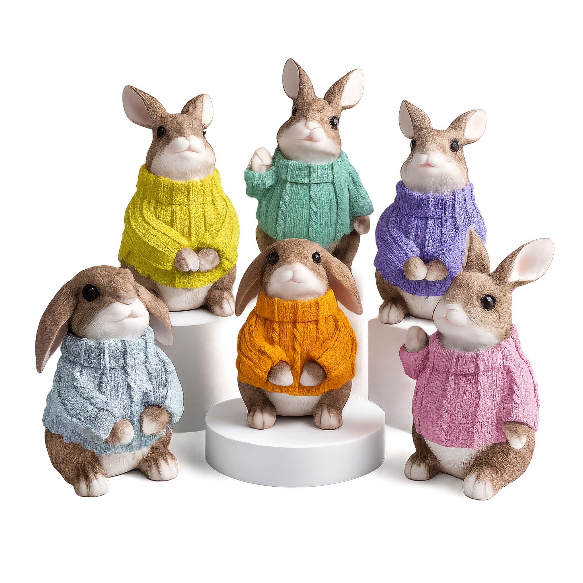 Deko Hase XL im Pullover groß – Deko Osterhase Hasenfigur sitzend, Osterdeko & Gartenfigur in versch. Farben