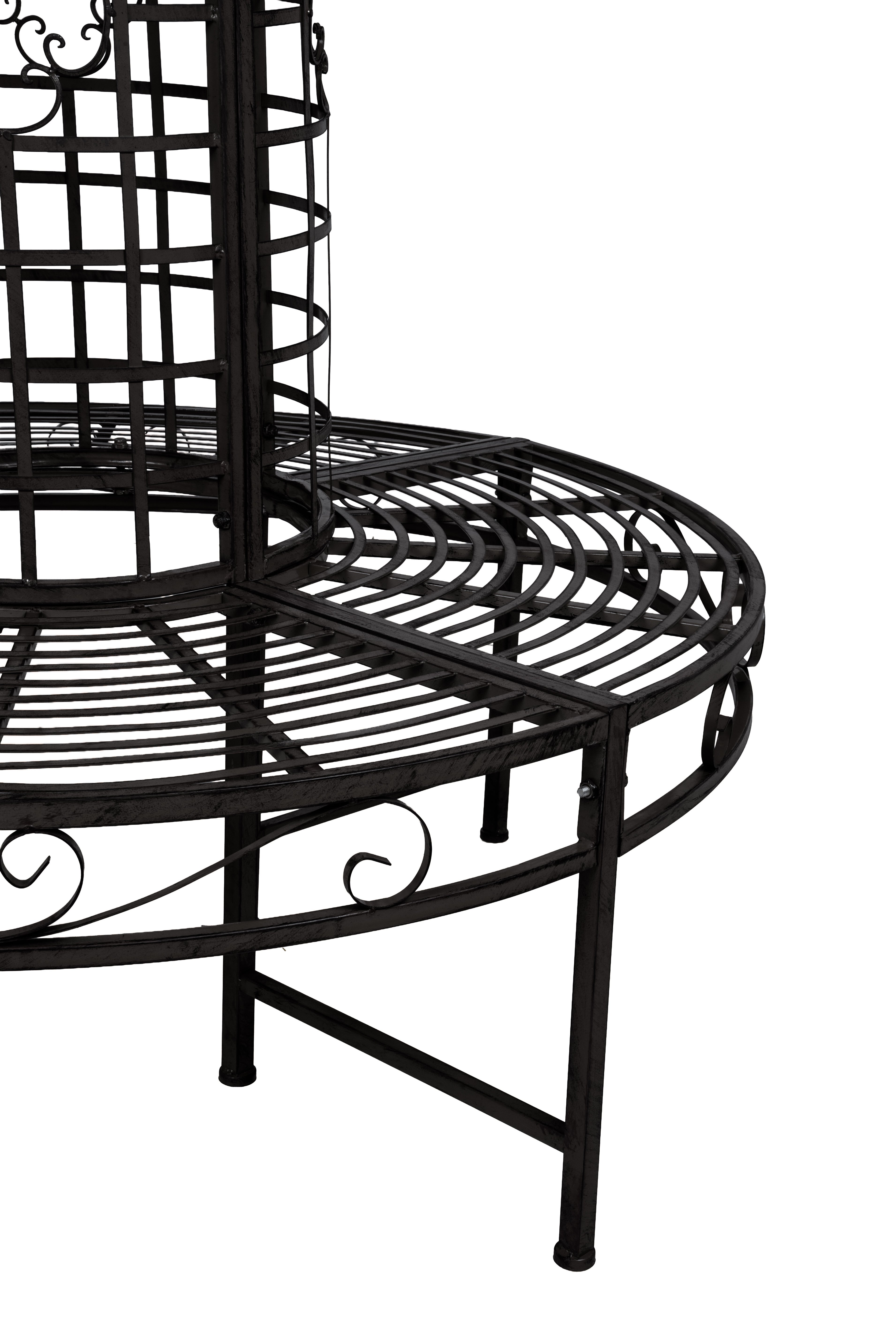 Baumbank LARISSA Rundbank Gartenbank Metallbank Garden Pleasure schwarz