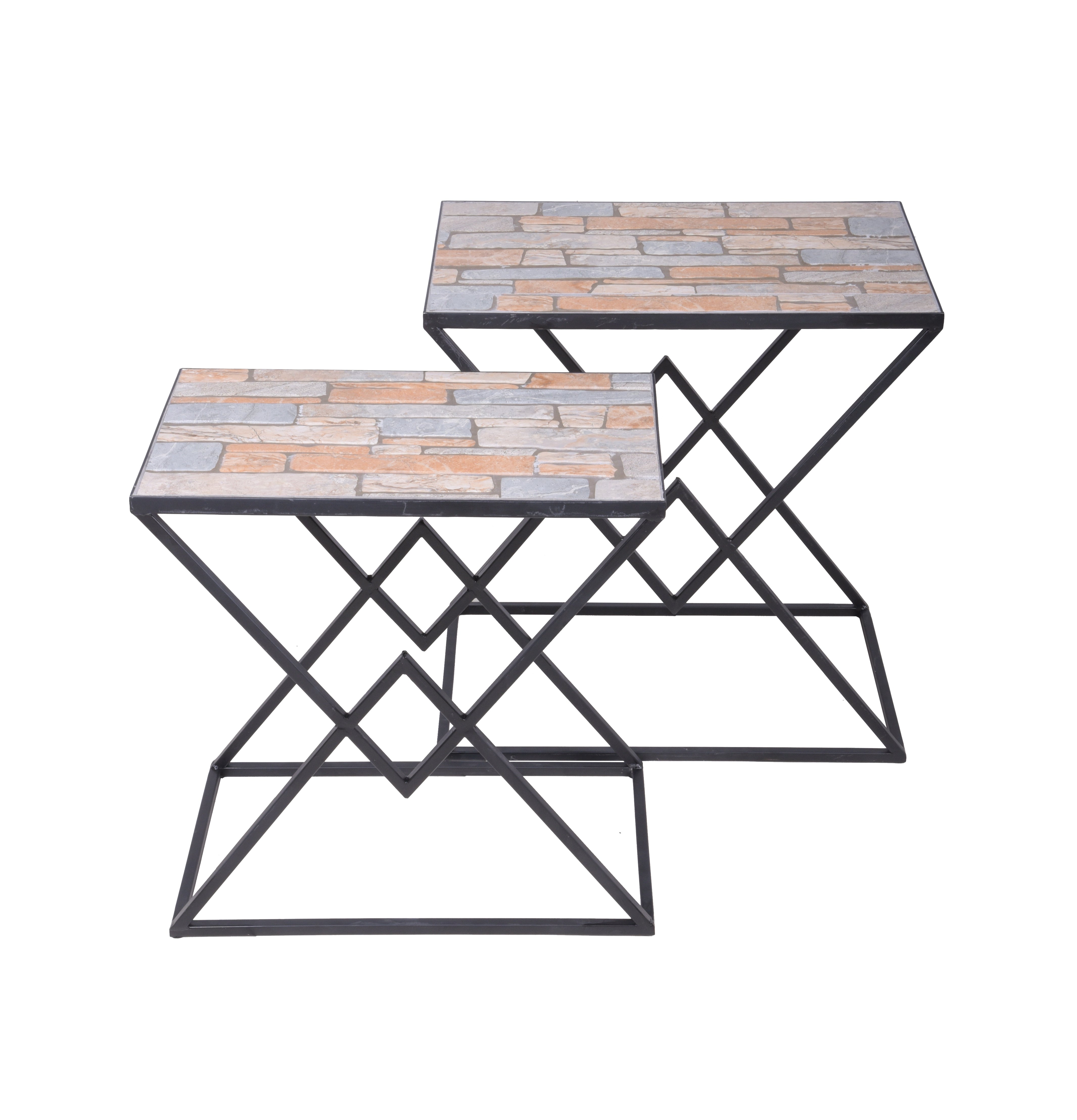 Beistelltisch MERU Satztisch Gartentisch Steinoptik Garden Pleasure 2er-Set