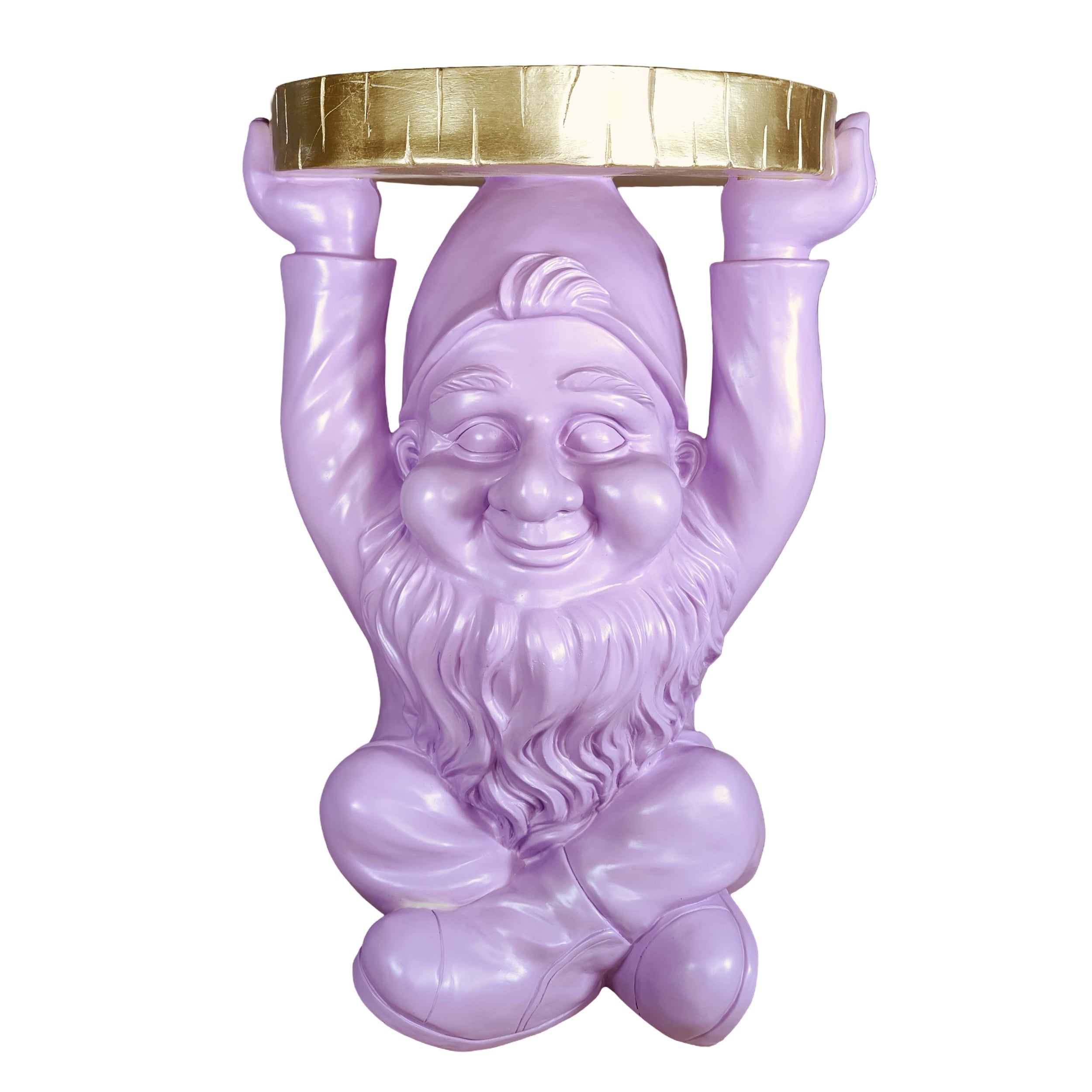 Beistelltisch rund Gartenzwerg – Beistelltisch Design für Garten & Wohnbereich in Schwarz oder Lila