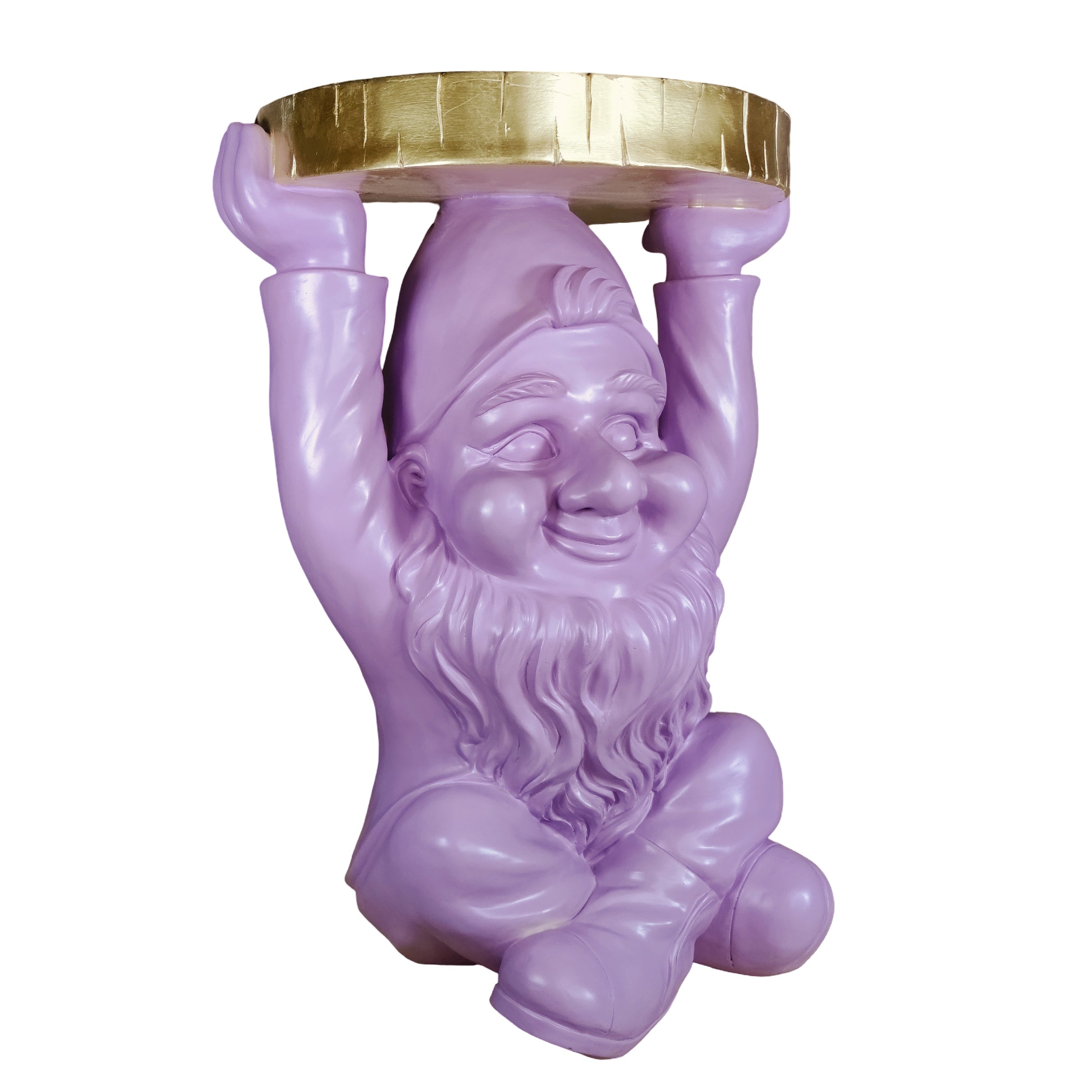 Beistelltisch rund Gartenzwerg – Beistelltisch Design für Garten & Wohnbereich in Schwarz oder Lila