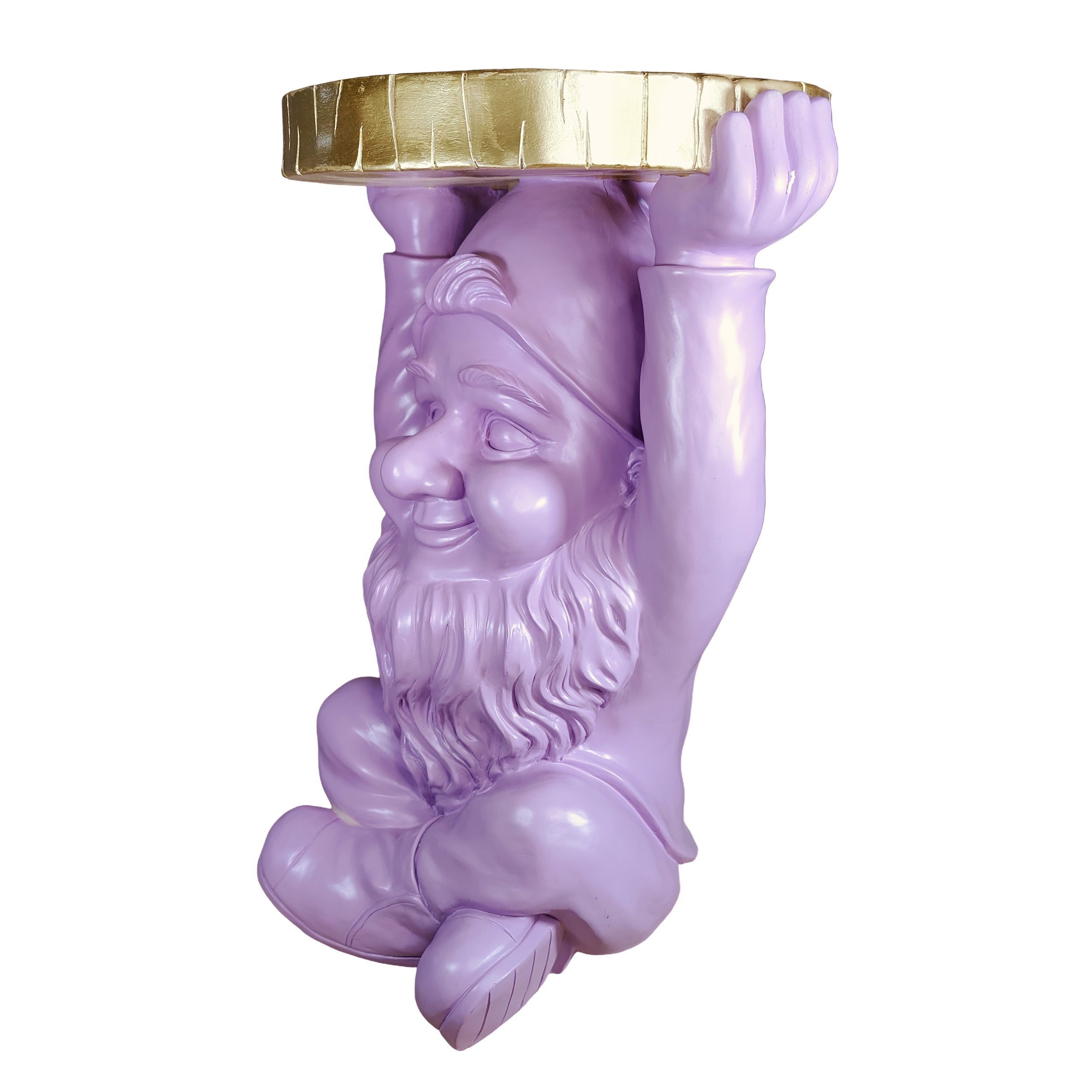 Beistelltisch rund Gartenzwerg – Beistelltisch Design für Garten & Wohnbereich in Schwarz oder Lila