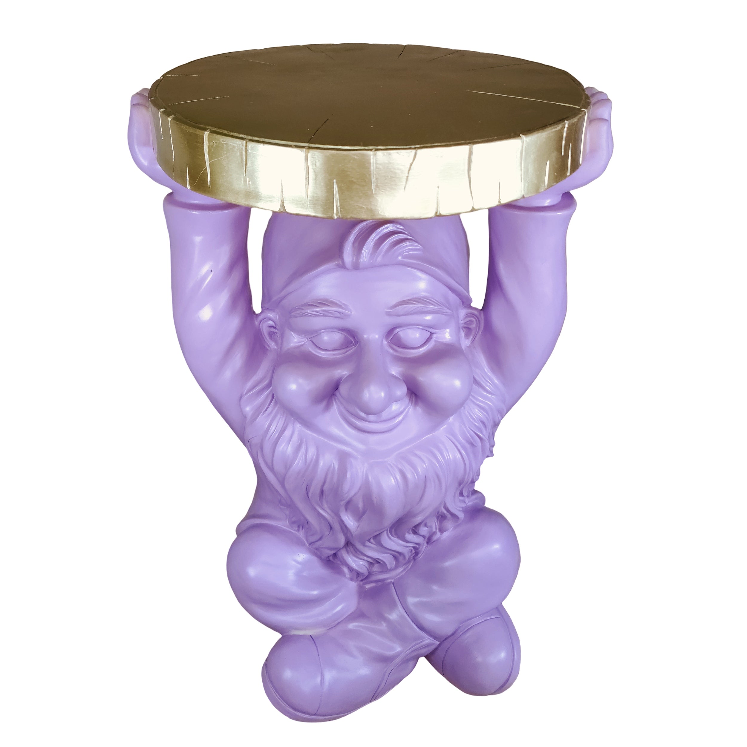 Beistelltisch rund Gartenzwerg – Beistelltisch Design für Garten & Wohnbereich in Schwarz oder Lila