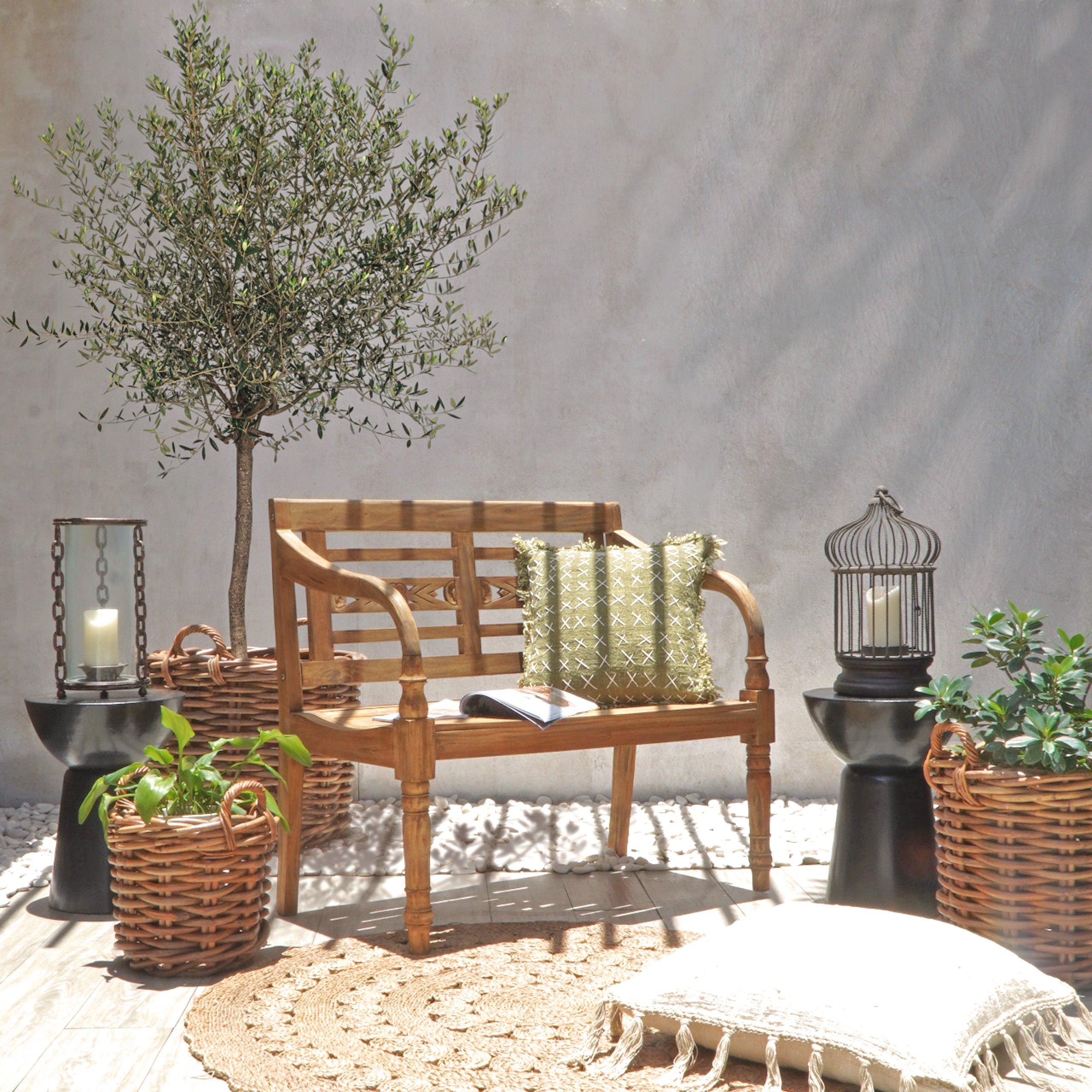 Bank MOYO Gartenbank Sitzbank Mahagoni Garden Pleasure natur-antik