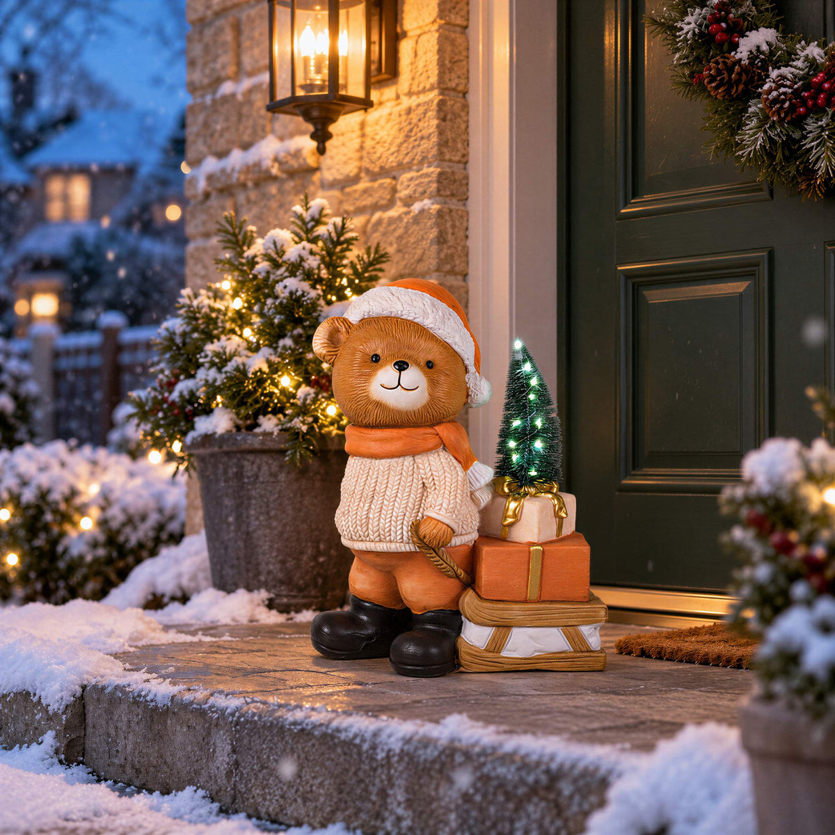 Bär Figur LED Weihnachtsdeko mit Batterie Weihnachtsbär Tischdeko Varianten