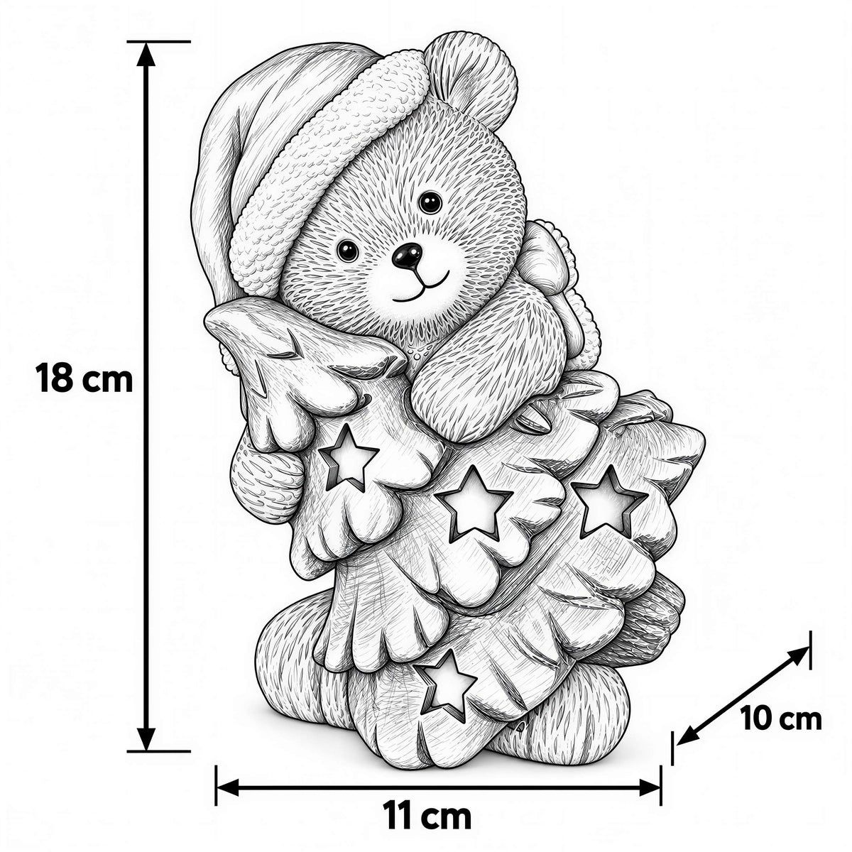 Bär Figur LED Weihnachtsdeko mit Batterie Weihnachtsbär Tischdeko Varianten