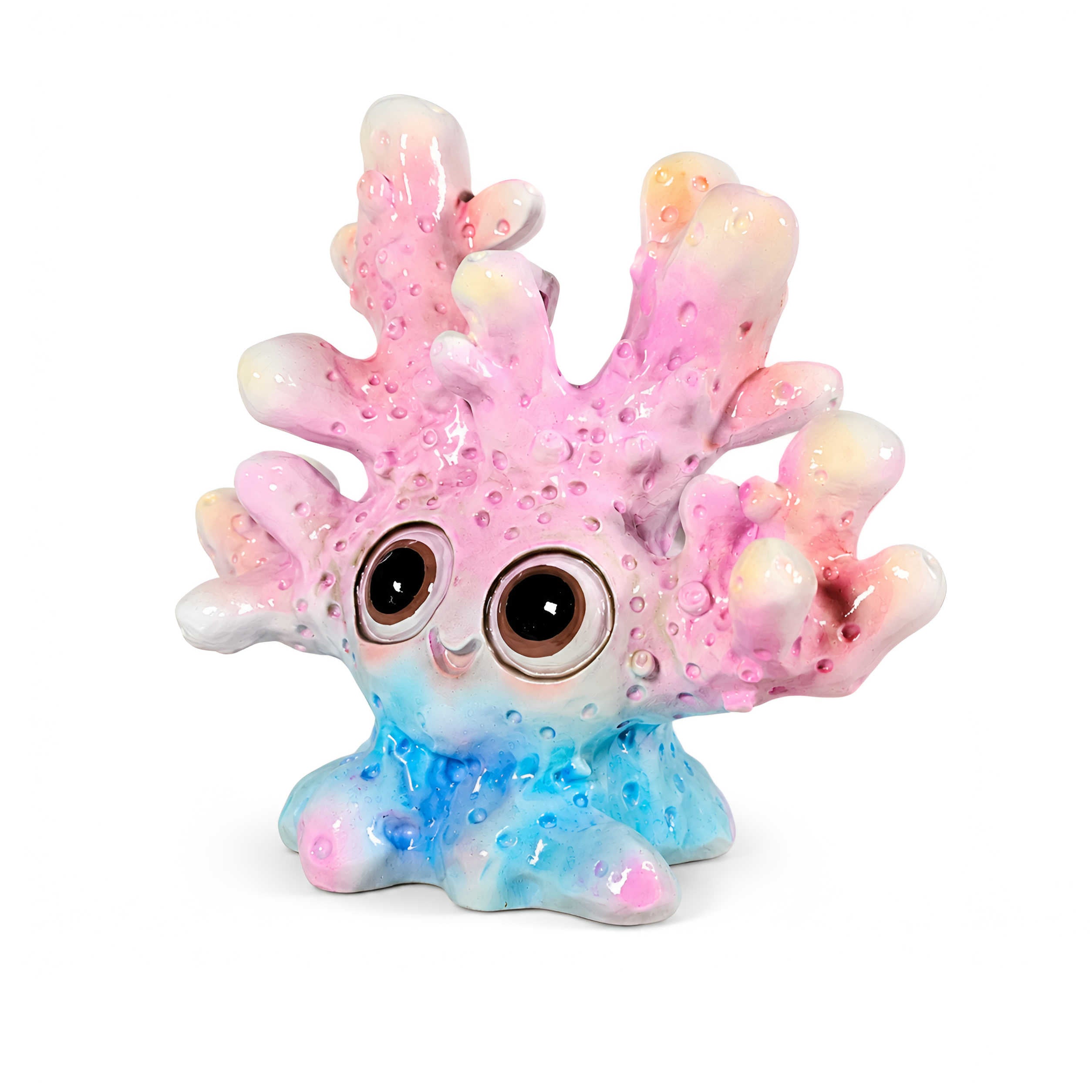 Koralle Figur glänzend Blau-Rosa & Orange in 3 Größen für maritime Deko