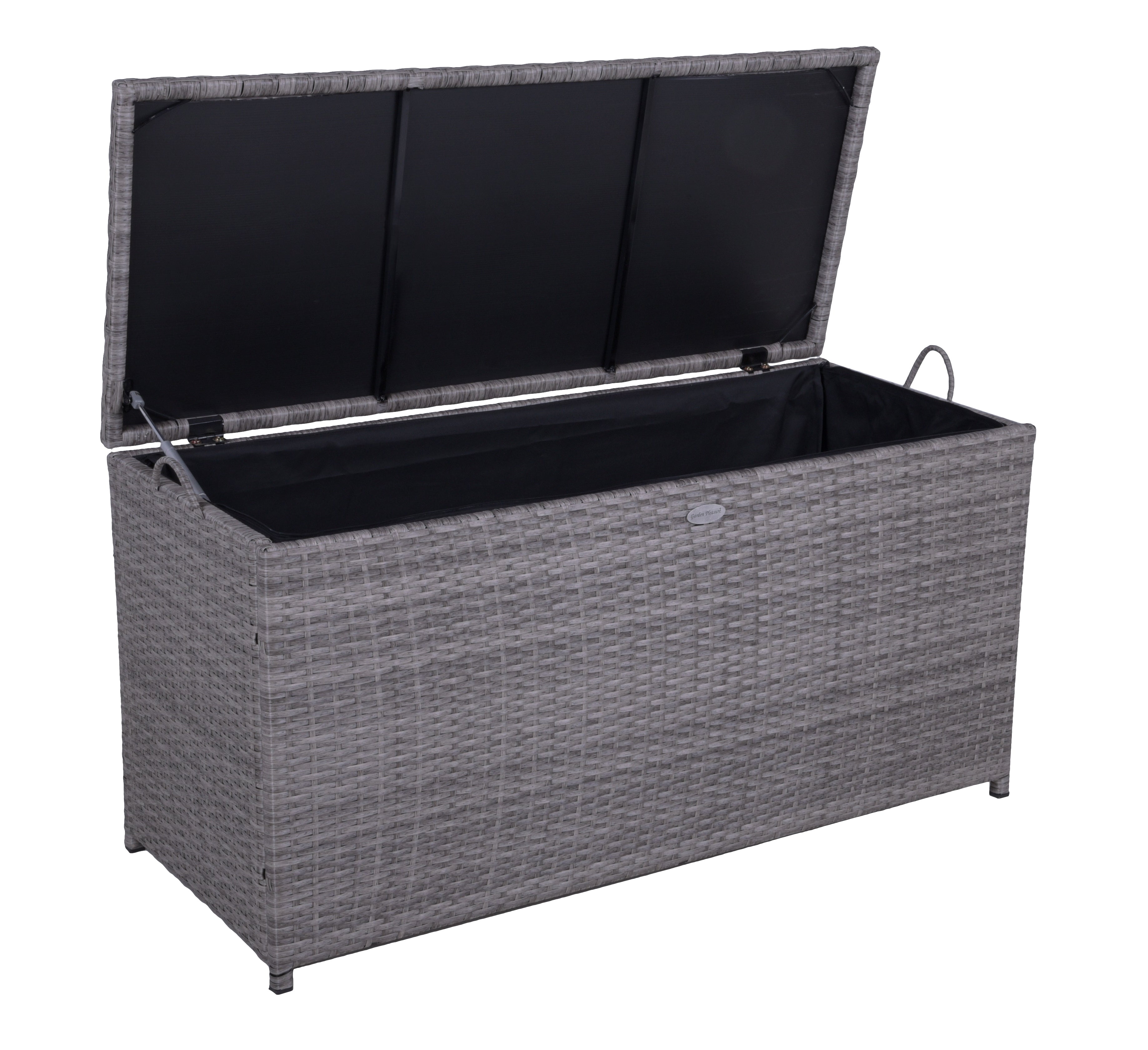 Auflagenbox PATRAS Kissenbox Gartenbox Gartentruhe Polyrattan hellgrau Garden Pleasure