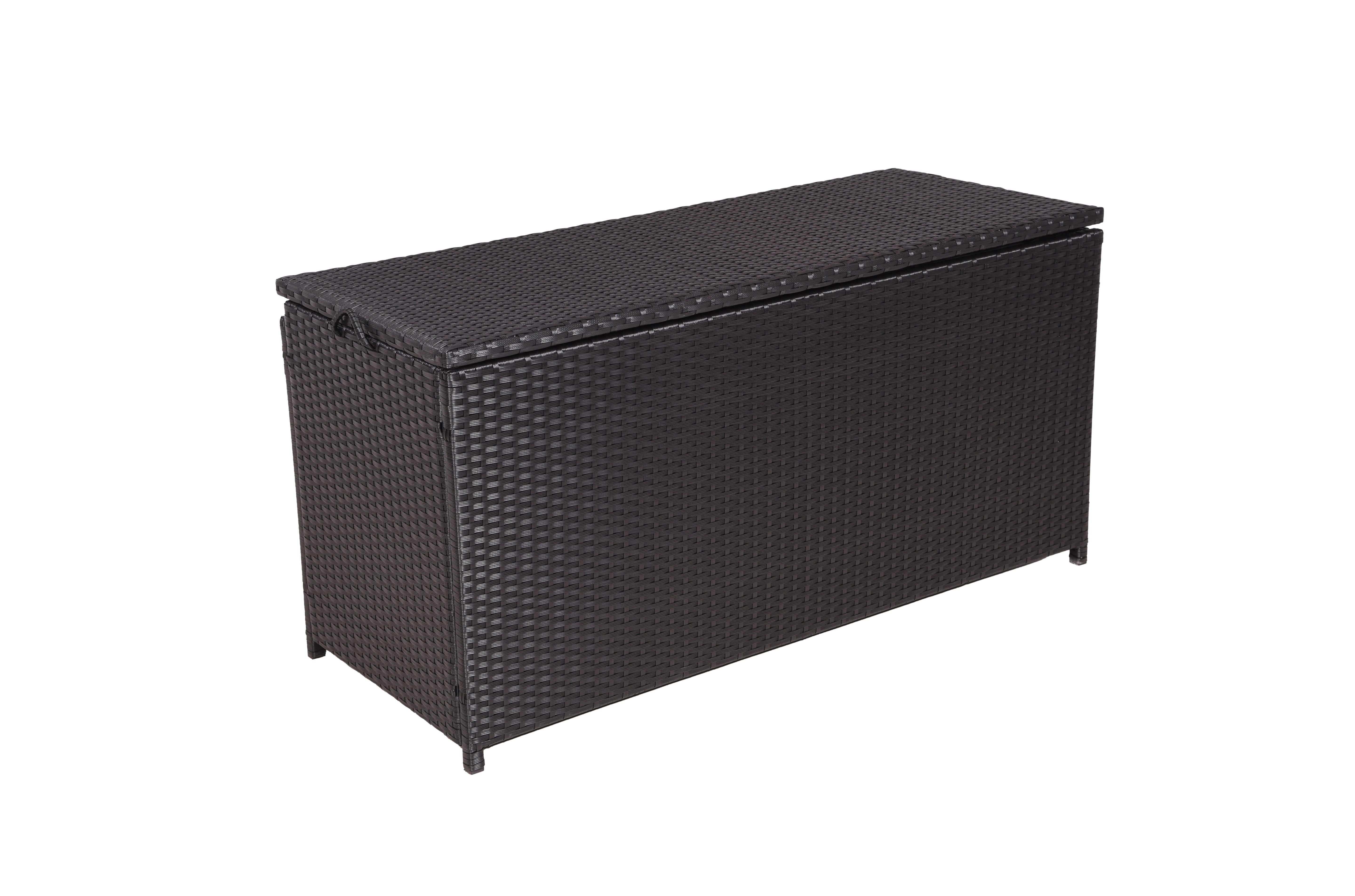 Auflagenbox PATRAS Kissenbox Gartentruhe Polyrattan Garden Pleasure schwarz