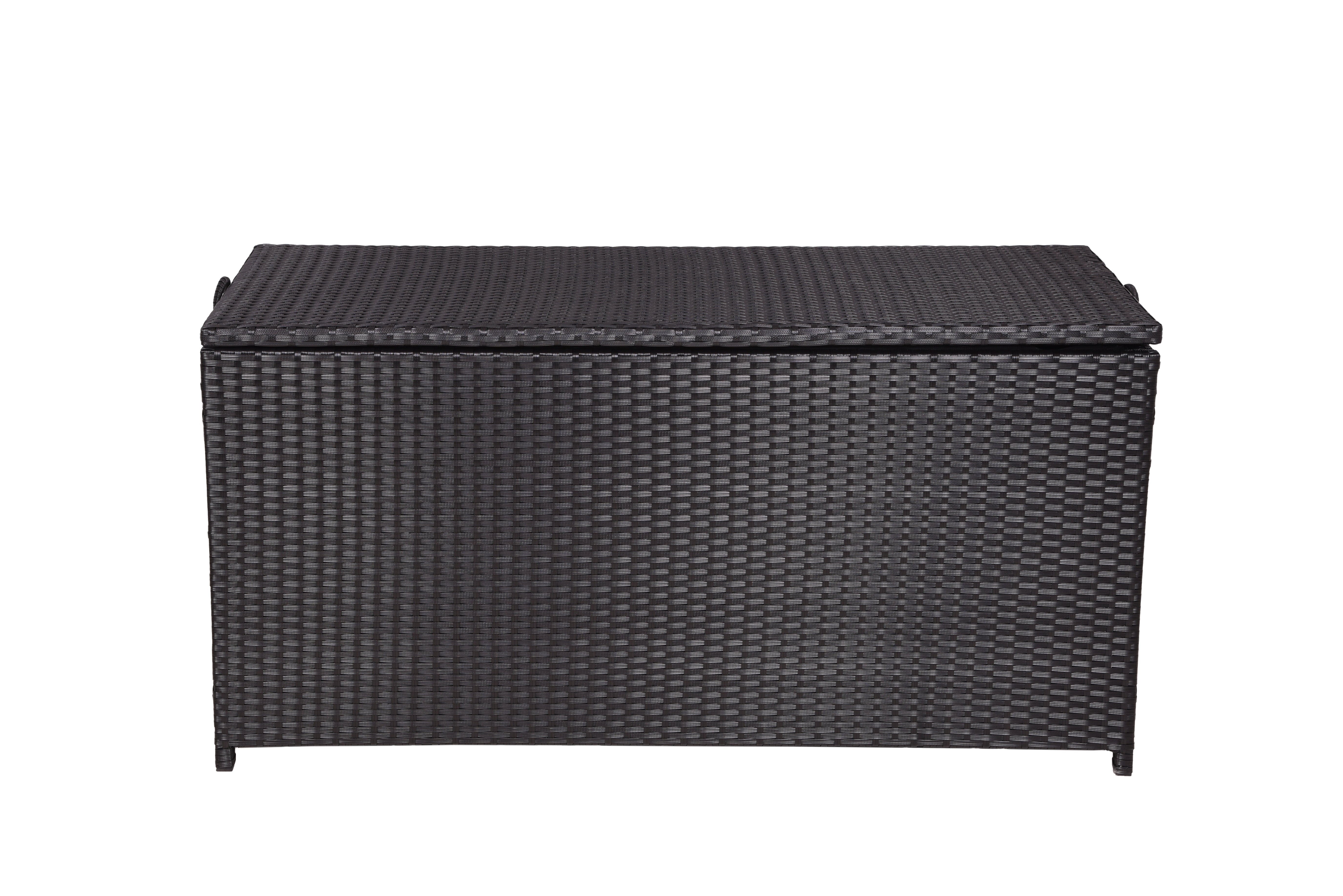 Auflagenbox PATRAS Kissenbox Gartentruhe Polyrattan Garden Pleasure schwarz