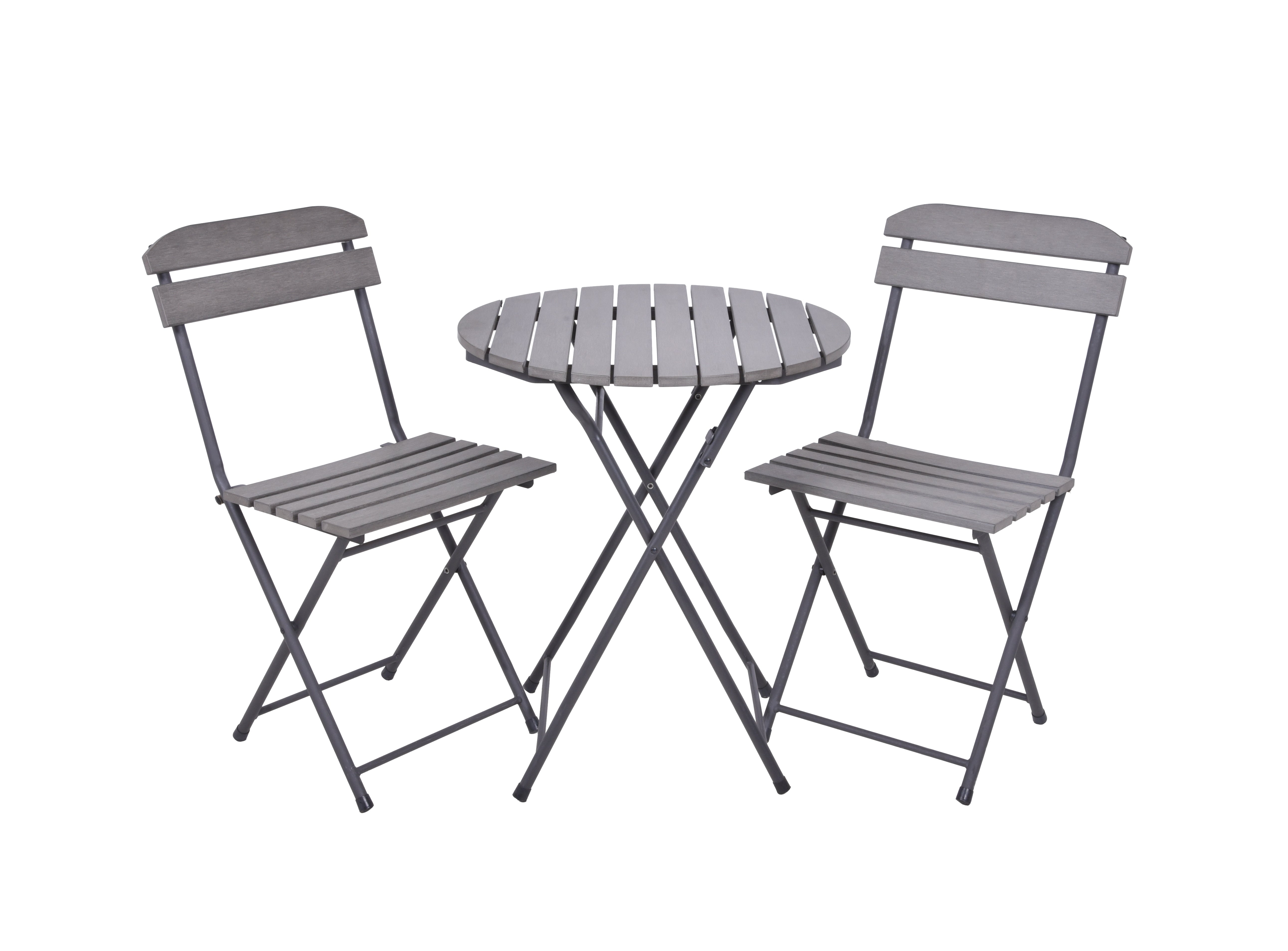 Balkonset LUGO 3-teilig Sitzgruppe Balkonmöbel Tisch Stühle Stahl Nonwood Garden Pleasure