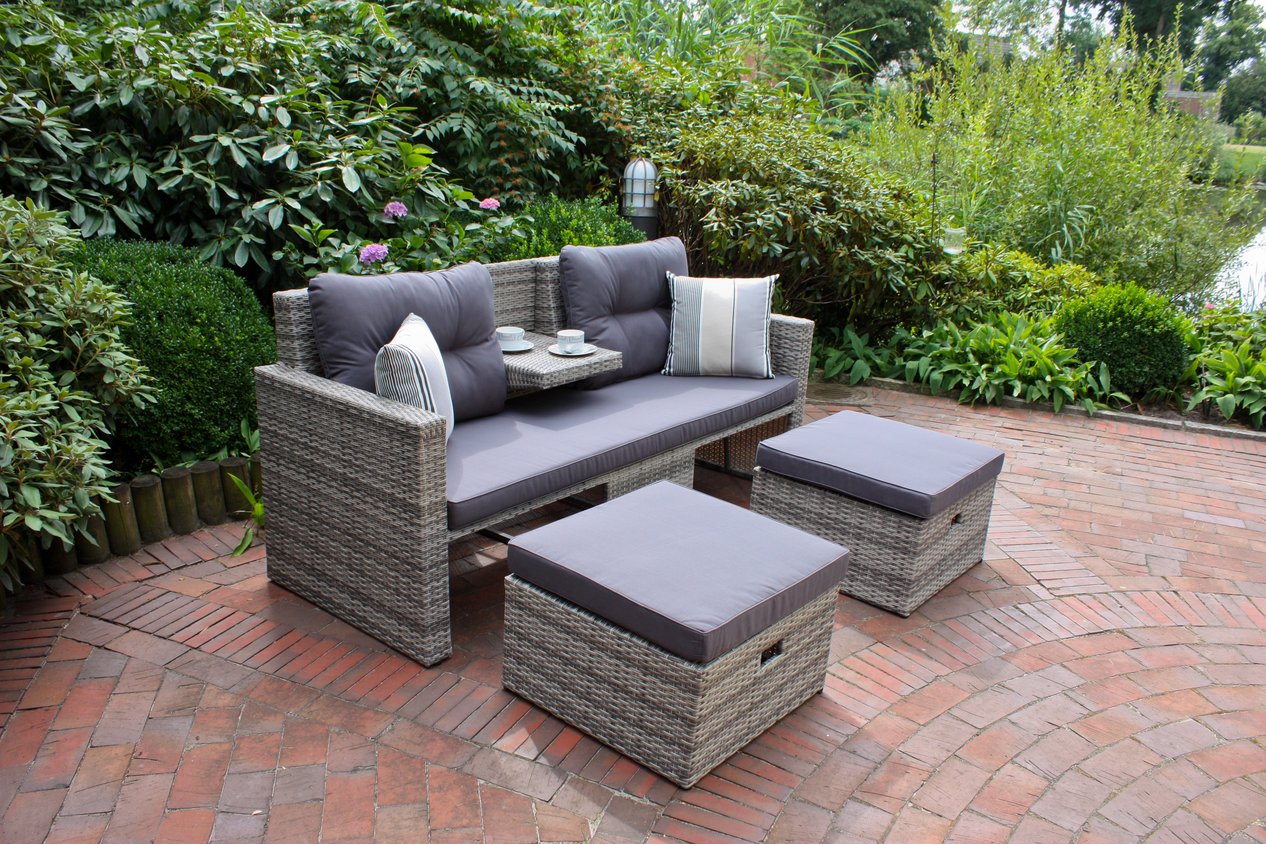 Loungesofa VALLETTA Sofa Gartensofa GARDEN PLEASURE wetterfest komfortabel Outdoor hochwertig