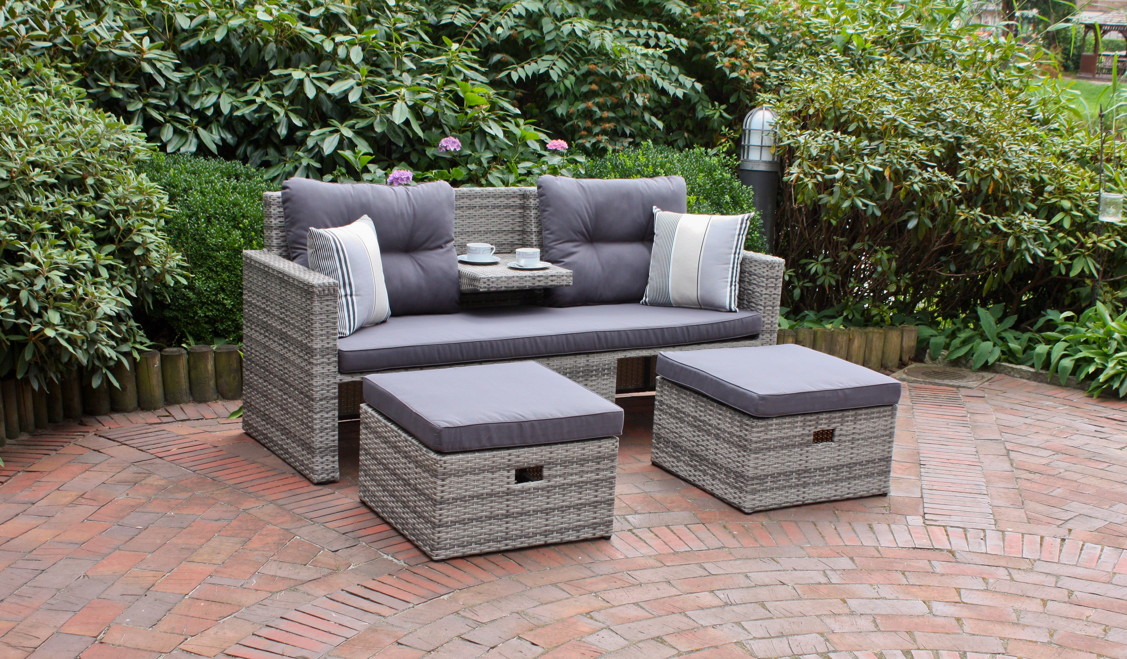 Loungesofa VALLETTA Sofa Gartensofa GARDEN PLEASURE wetterfest komfortabel Outdoor hochwertig