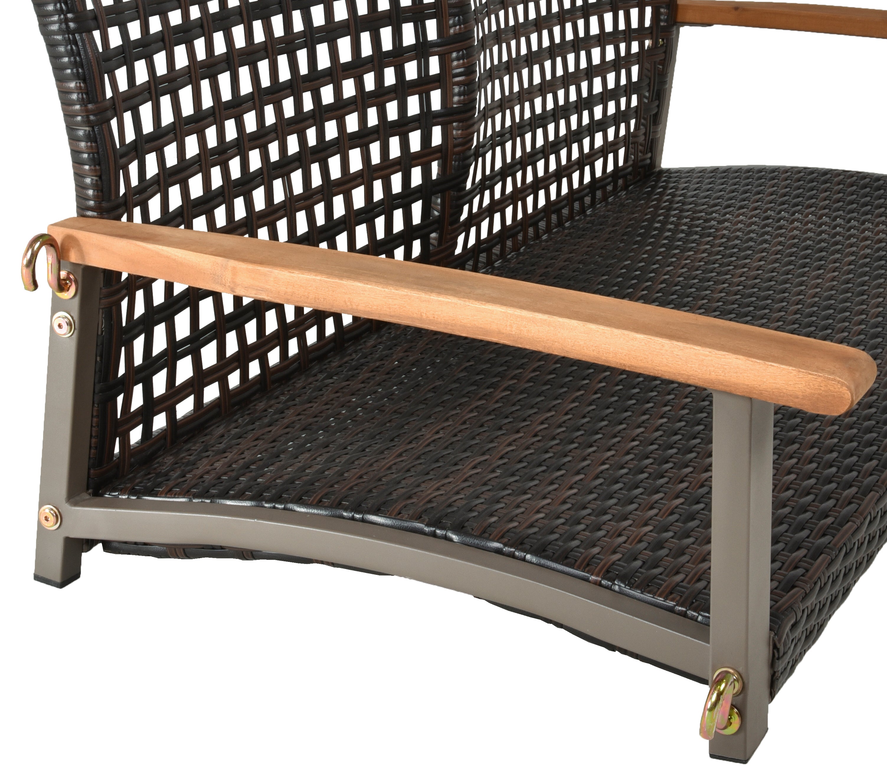 Hängebank CUNEO 2-Sitzer Hollywoodschaukel Hängesessel Polyrattan braun Garden Pleasure