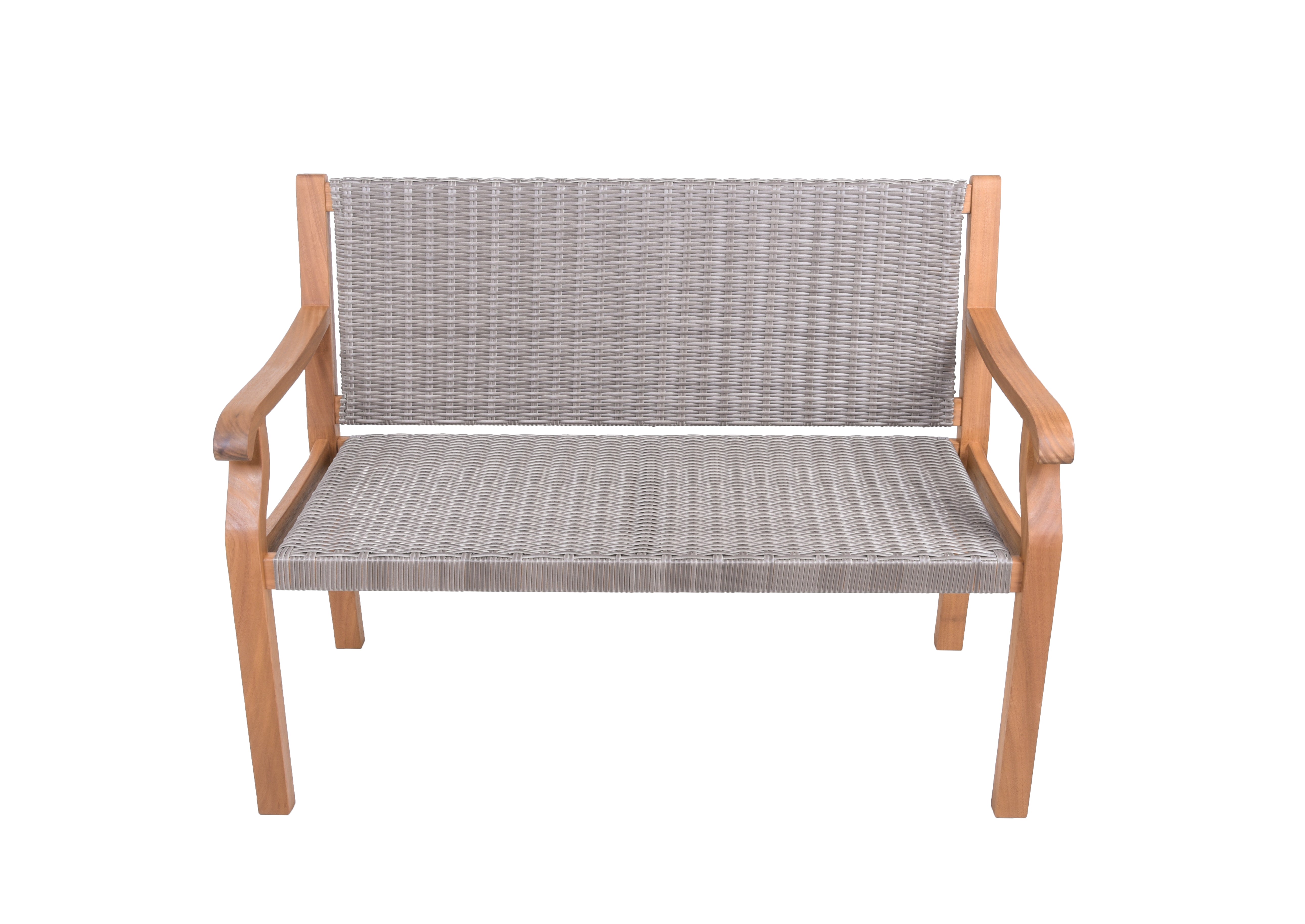 Bank ROSARIO Gartenbank Sitzbank Polyrattan Eukalyptus Garden Pleasure