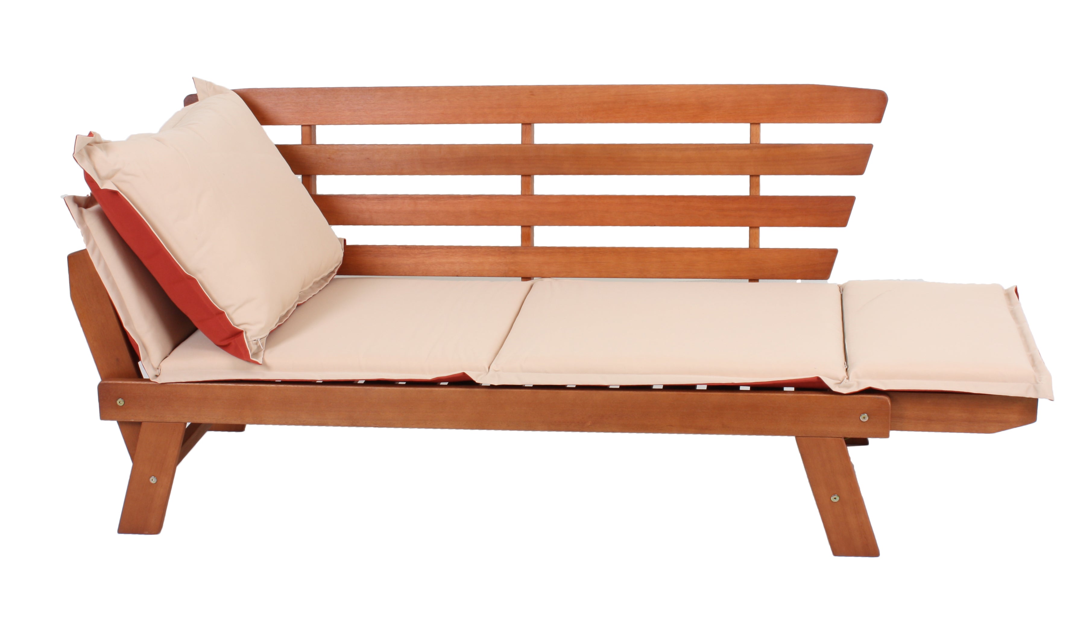 Bank FORTUNA Gartenbank Liegebank Eukalyptusholz Garden Pleasure