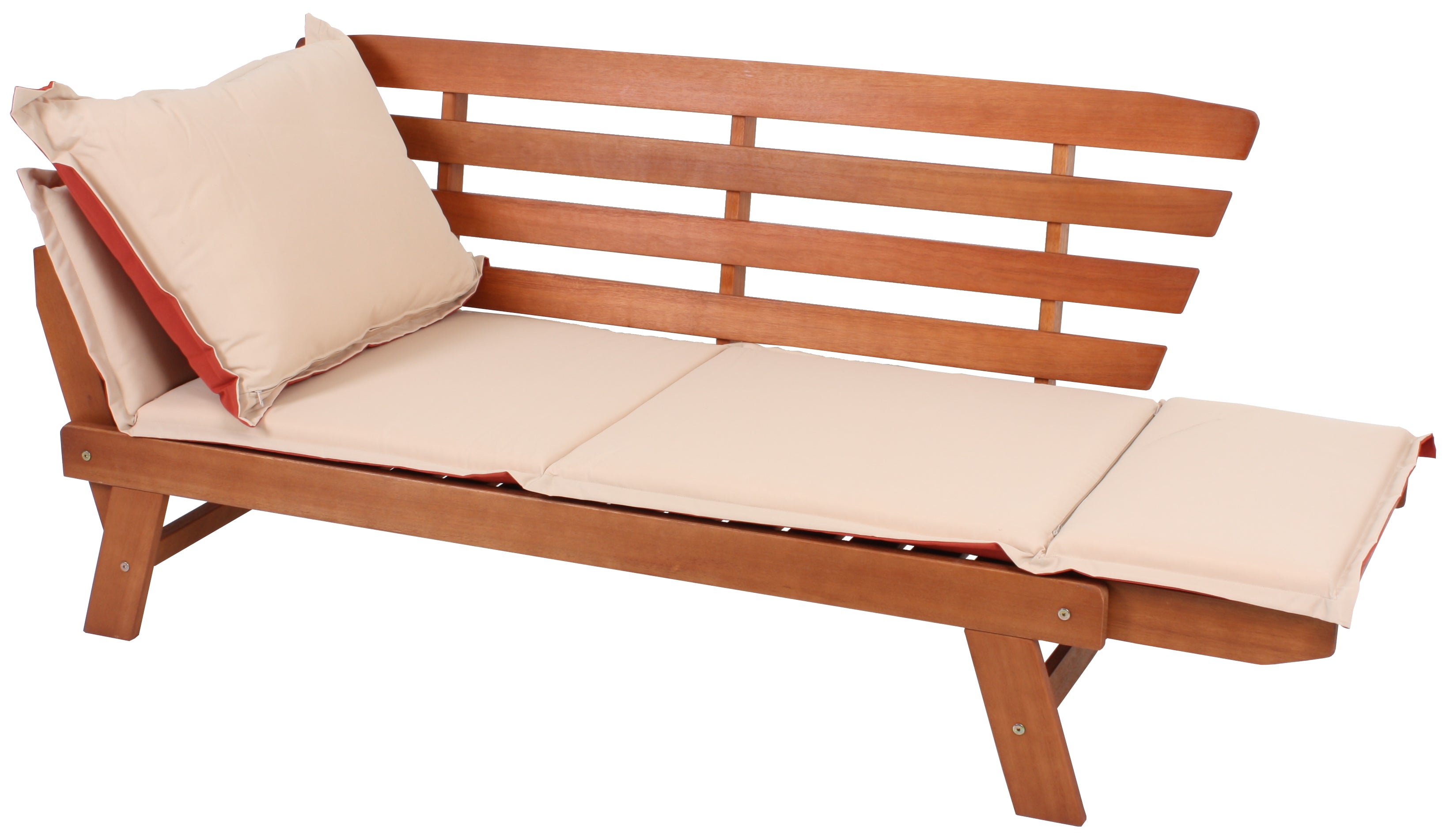 Bank FORTUNA Gartenbank Liegebank Eukalyptusholz Garden Pleasure