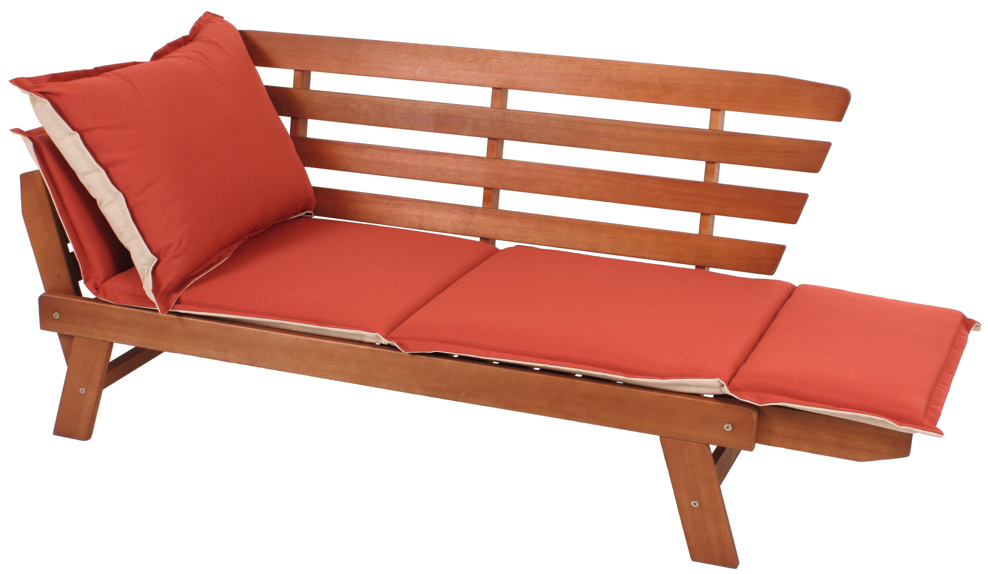 Bank FORTUNA Gartenbank Liegebank Eukalyptusholz Garden Pleasure